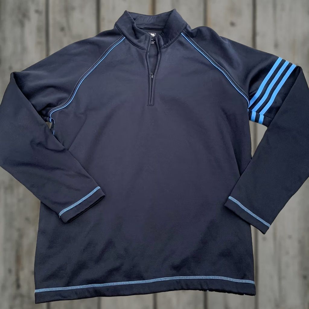 Adidas Adidas Golf 1/4 Zip Pullover Womens Small Blue Fleece Mock Neck Climalite Sports Activewear Shirt Pullover Womens Golf Size S / US 4 / IT 40 - 1 Thumbnail