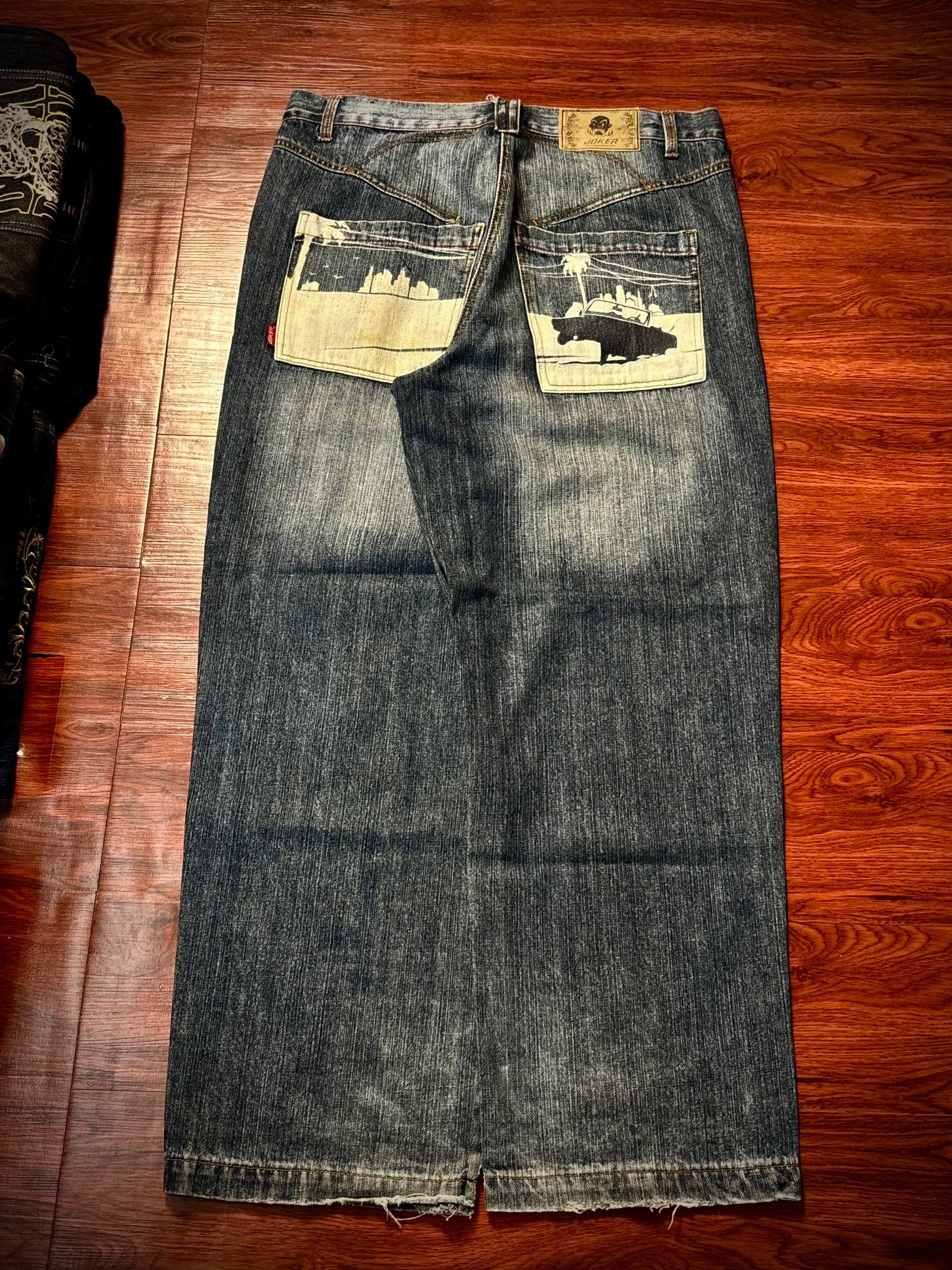 JNCO Vintage 00s Joker LA City Big Logo Back Hit Denim Pants Size US 36 / EU 52 - 1 Thumbnail