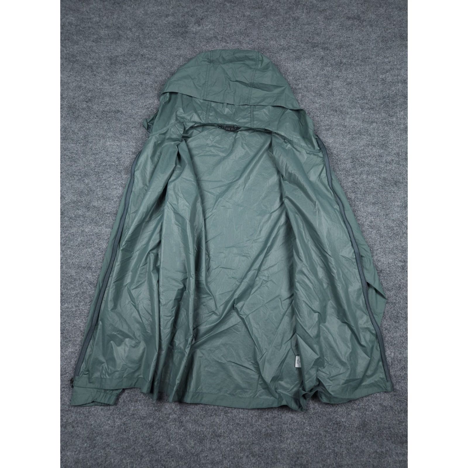 Rains Free Fly Rain Jacket Men's XL Green Full Zip Nylon Waterproof Light Ripstop Hoodie Windbreaker Sports Jacket Mens Size US XL / EU 56 / 4 - 5 Thumbnail