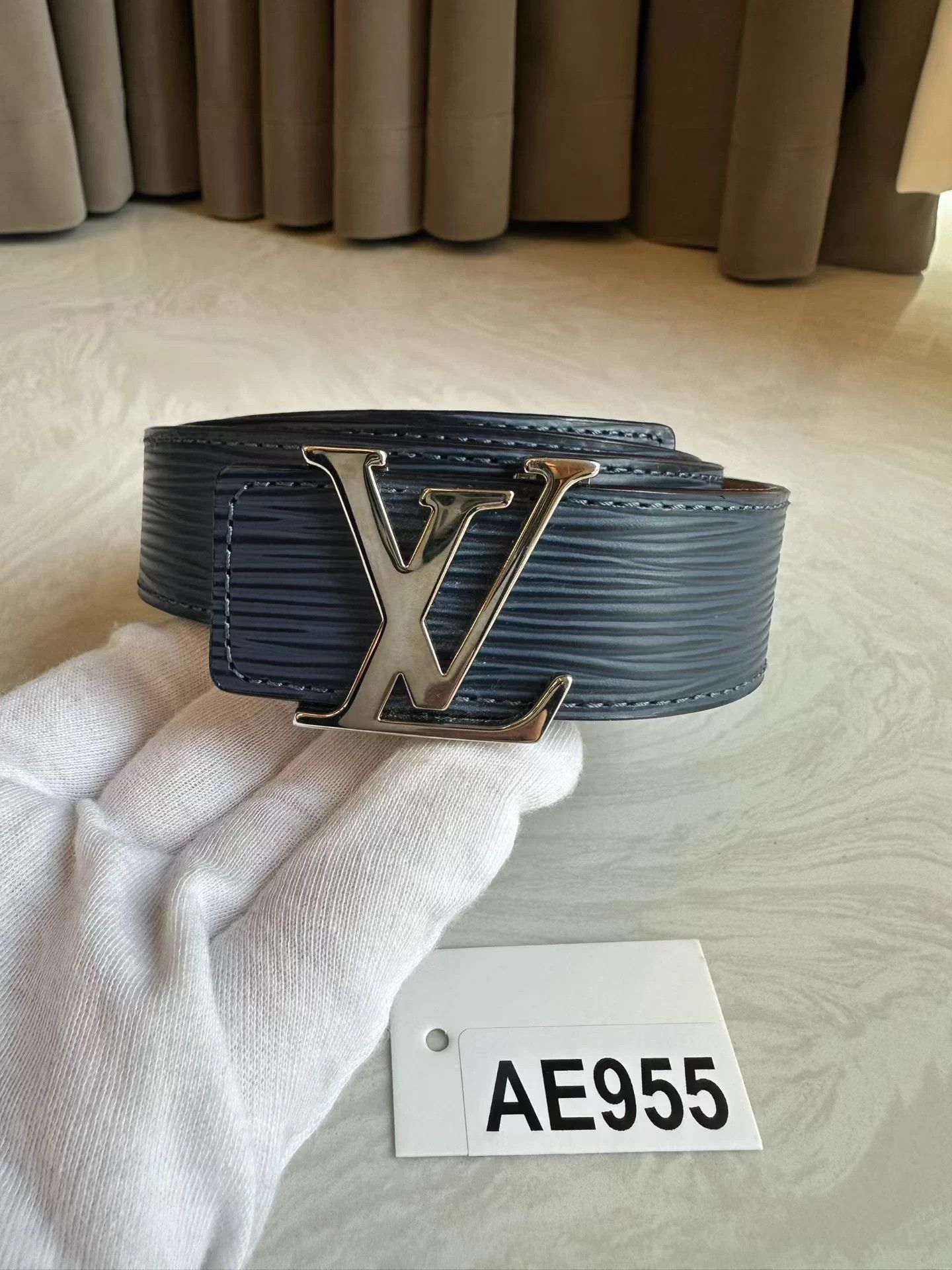 Louis Vuitton LV Initiales Wavy Leather Belt 85/34 3cm Size ONE SIZE - 2 Thumbnail