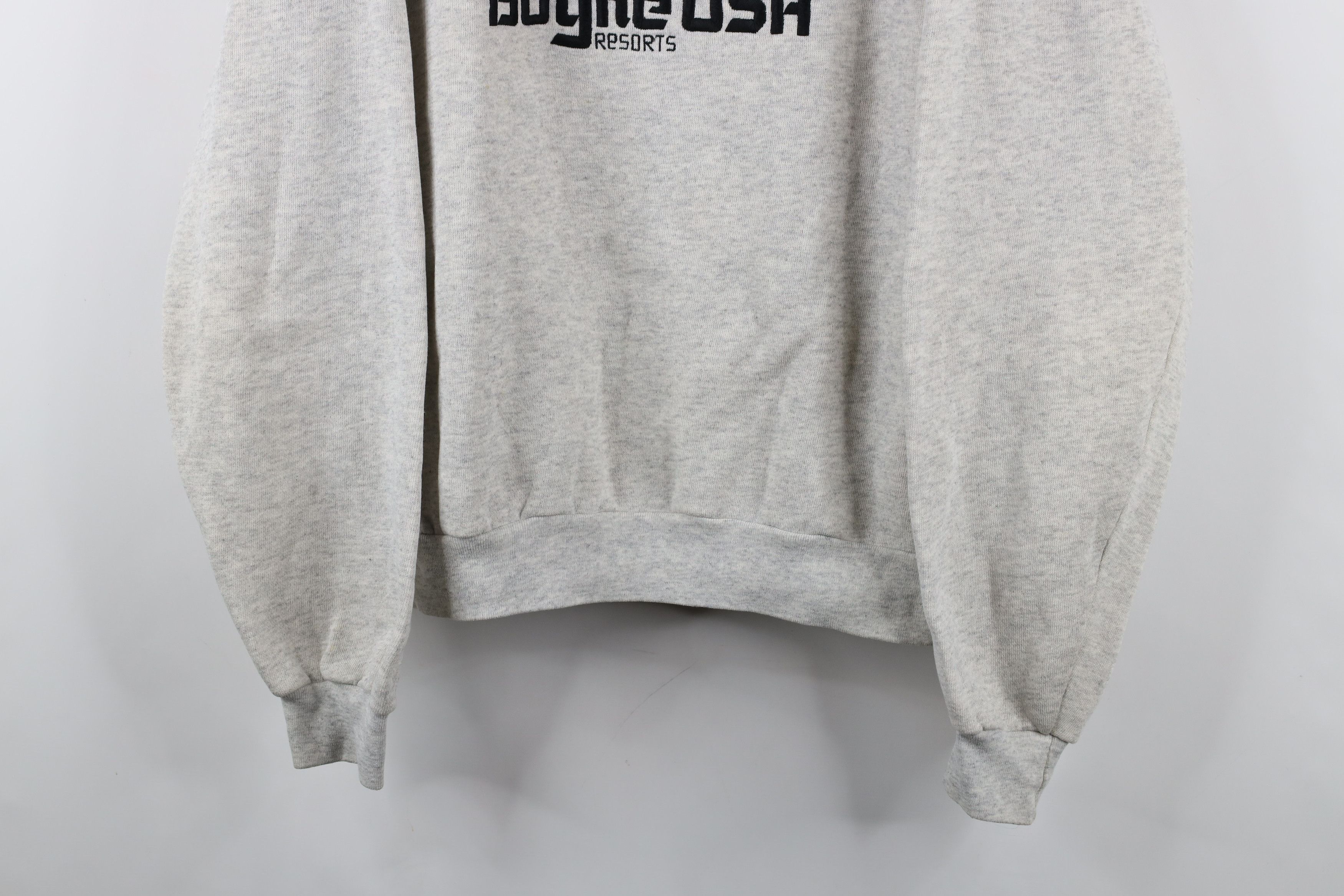 Vintage Vintage 80s 90s Boyne Resorts USA Collared Sweatshirt Gray Size XL / US 12-14 / IT 48-50 - 3 Thumbnail