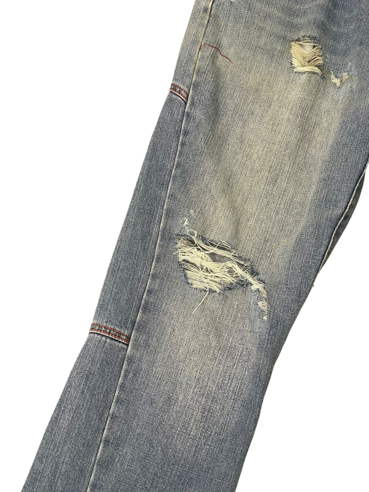 Japanese Brand Double Waist Jeans Browny Japan Distress Straight 1🟦9 Size US 31 - 11 Thumbnail