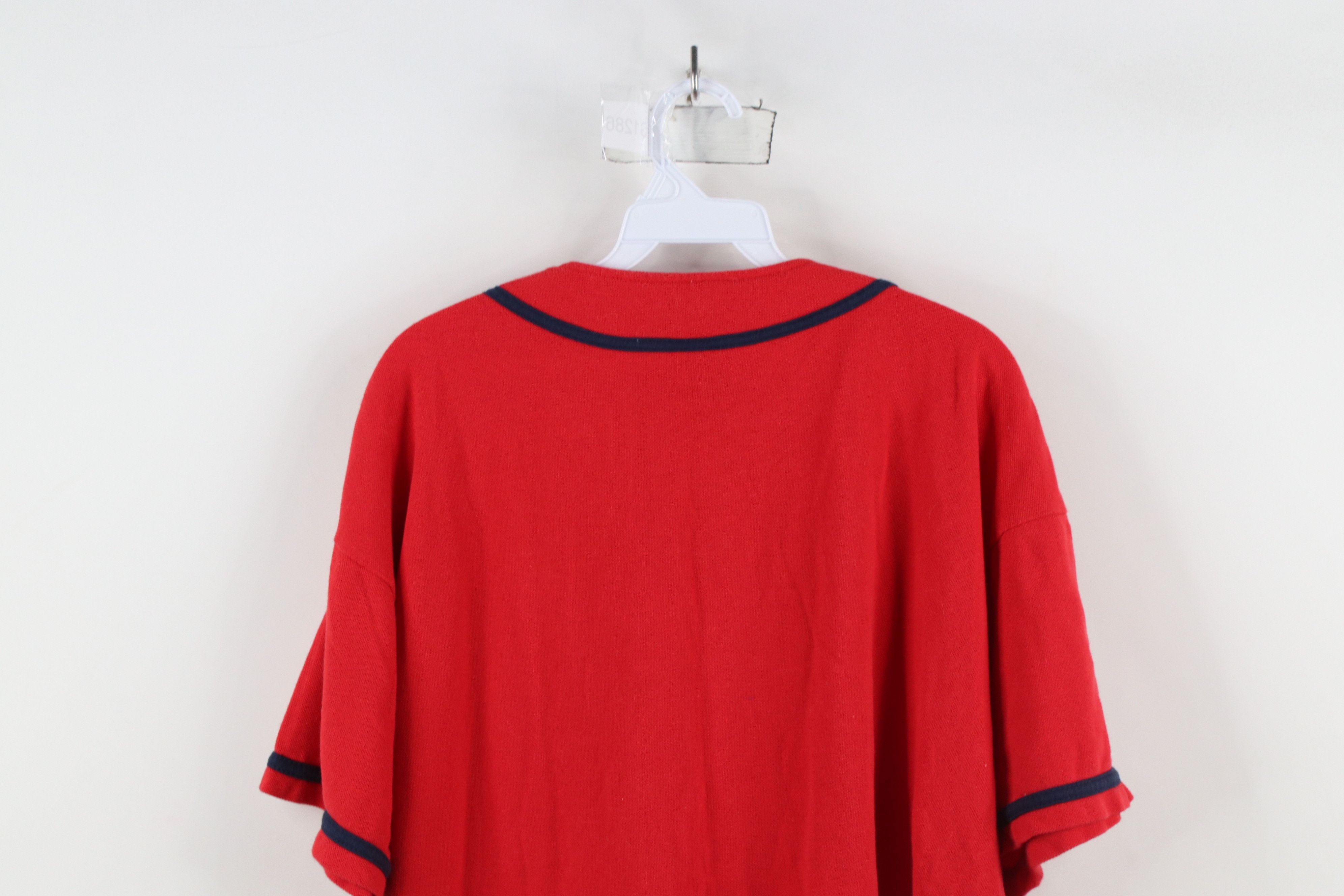 Vintage Vintage 90s Wahoo Cleveland Indians Baseball Jersey Red Size US L / EU 52-54 / 3 - 10 Thumbnail