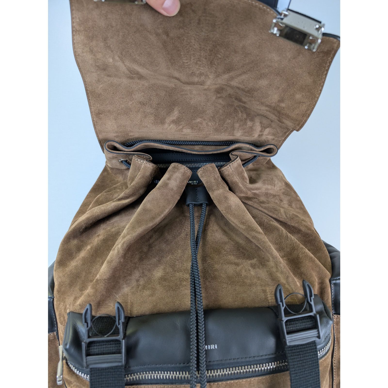 Amiri o1rshd1 Size: OS / Suede Rucksack Backpack in Tobacco Size ONE SIZE - 17 Thumbnail