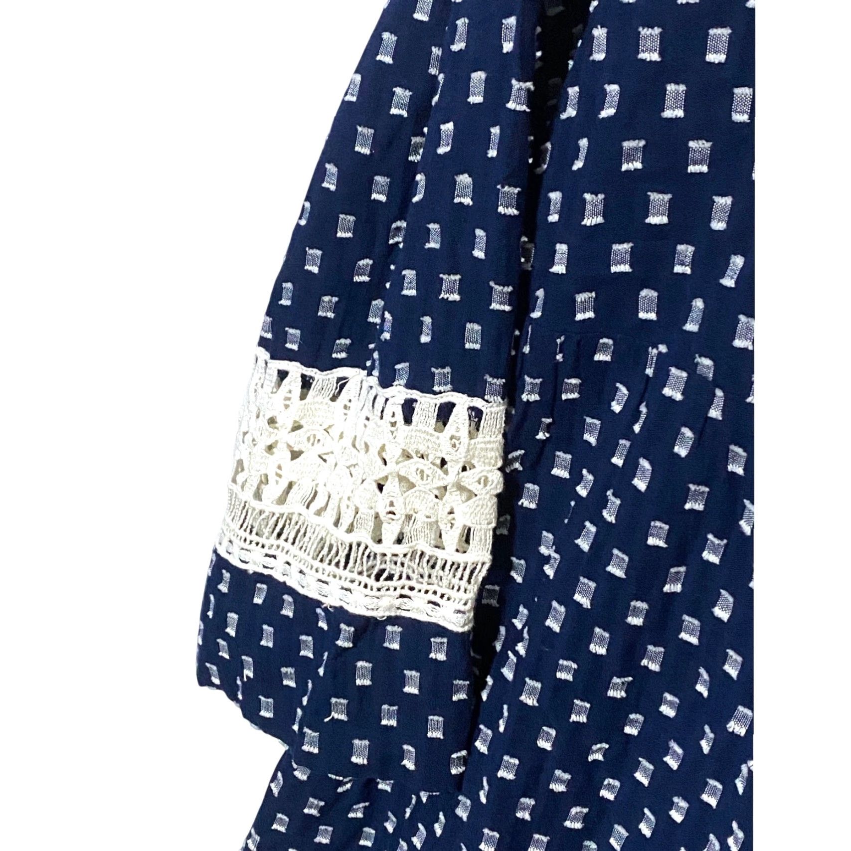 Vintage VINTAGE Intro Love Tunic Blouse 3X Crochet Blue White Boho Beach Resort Women Plus Tunic Blouse Womens Bohemian Coastal Summer Beachwear Size XXL / US 16-18 / IT 52-54 - 4 Thumbnail