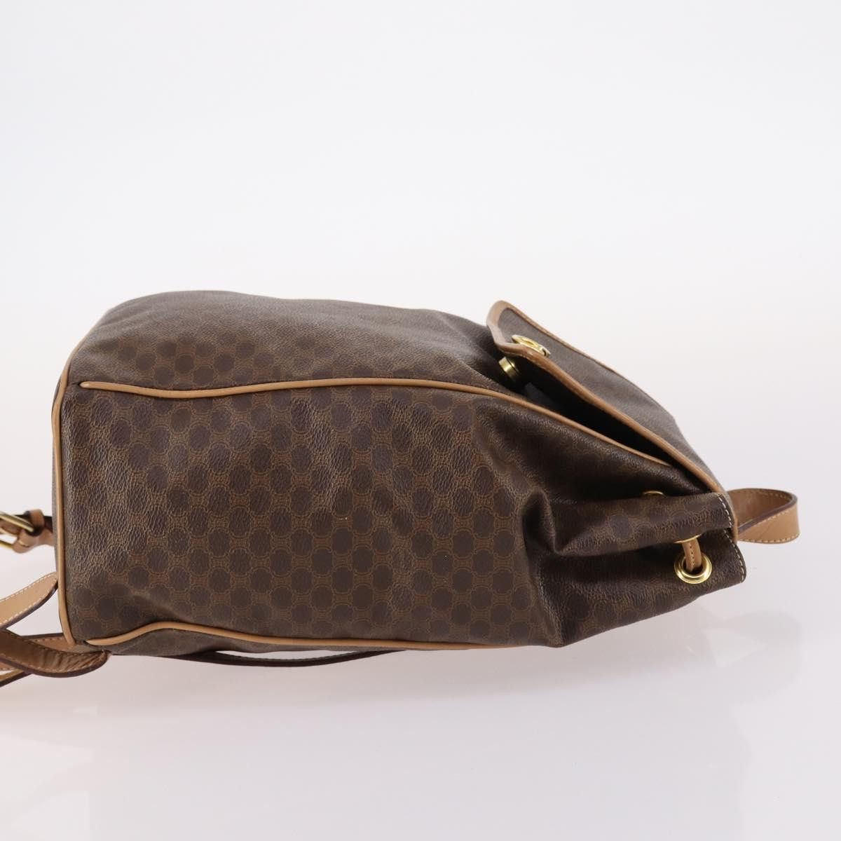 Celine CELINE Macadam Canvas Backpack Pvc Leather Brown Gold Size ONE SIZE - 4 Thumbnail