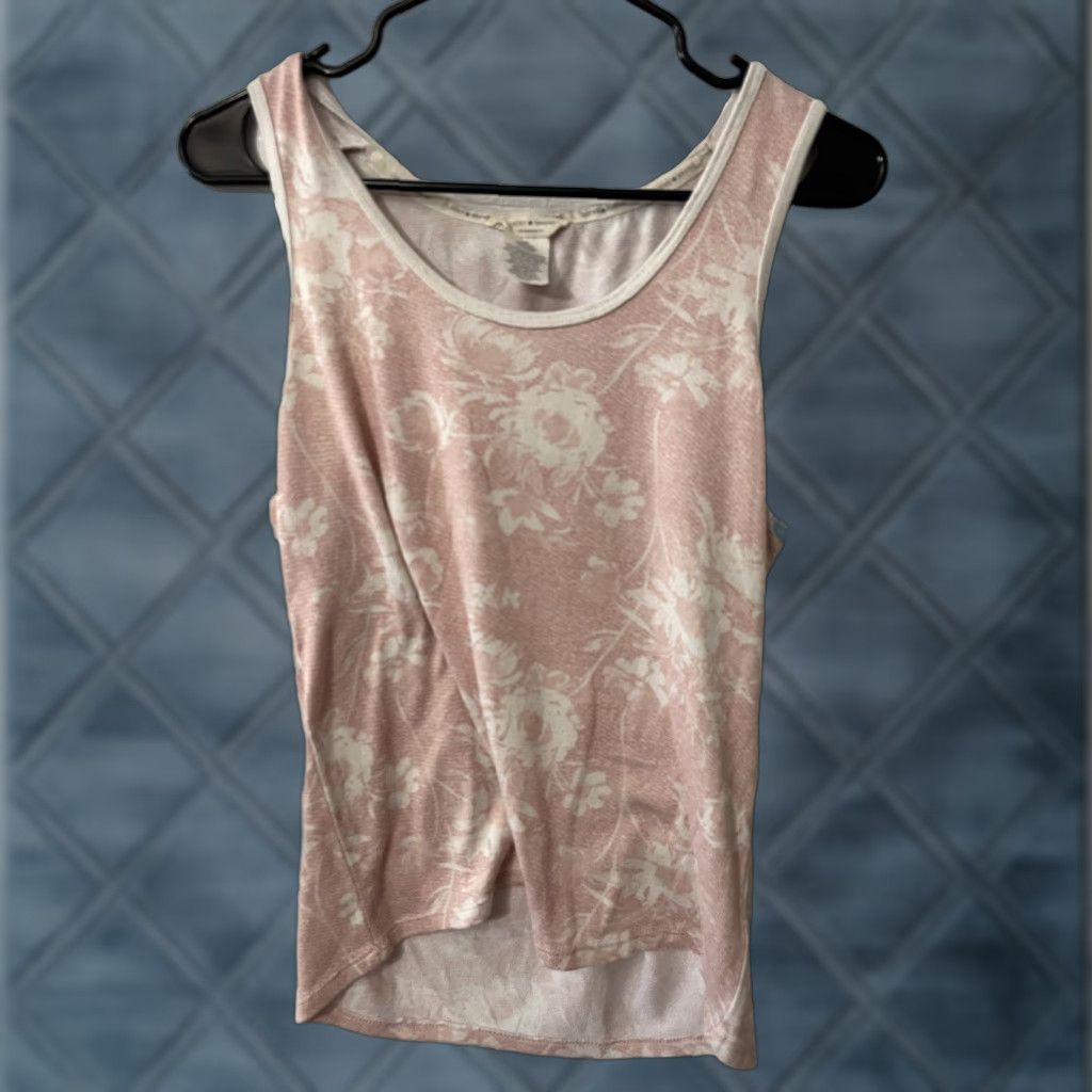 Lucky Brand VINTAGE Lucky Brand Women's Pajama Top Shirt Sleepwear Sleeveless Tank Pink Tie Dye Floral Clover Logo Graphic M Adult Pink Logo 90s Size ONE SIZE - 1 Thumbnail