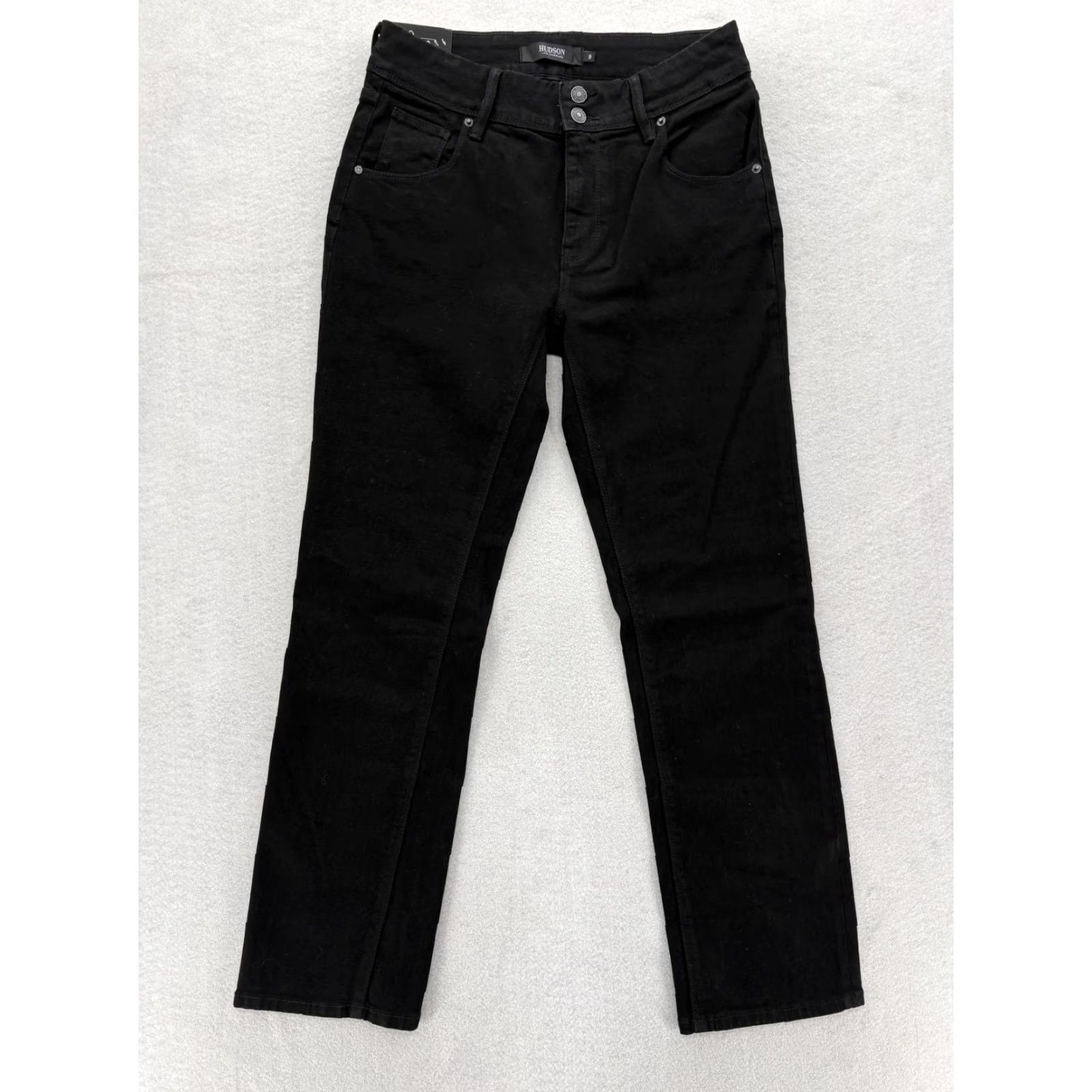 Hudson Hudson Jeans Womens 8 Mid Rise Skinny Stretch Denim Flap Pockets Ankle Black Size 30" / US 8 / IT 44 - 2 Thumbnail