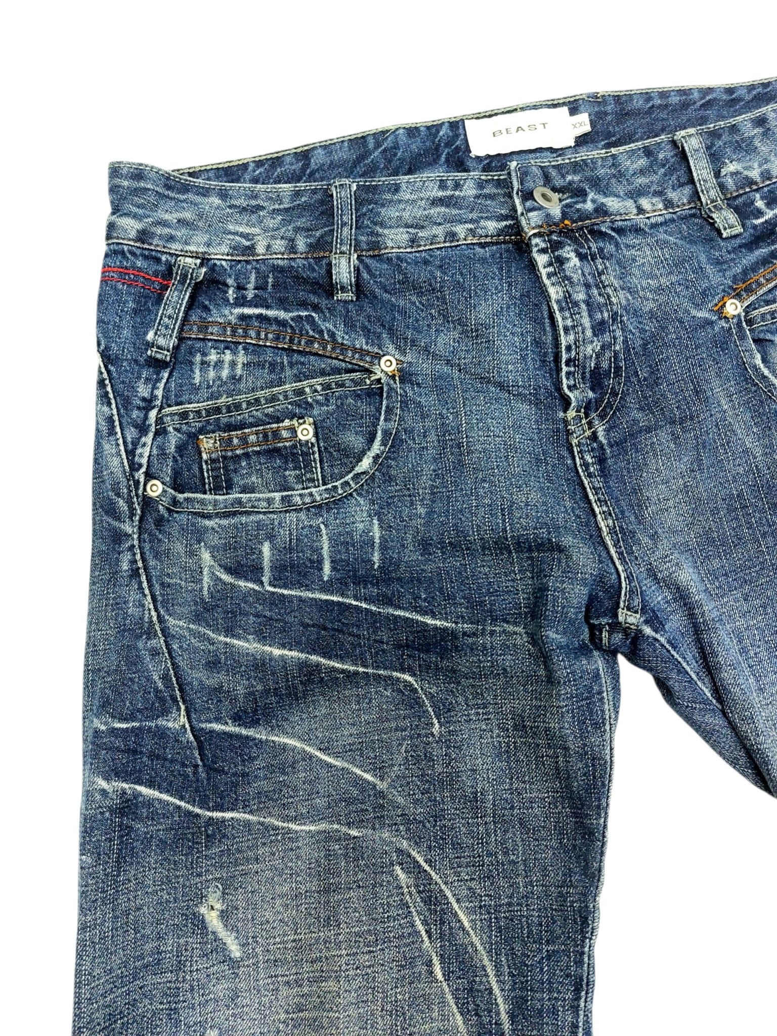 Vintage 🔥Beast Vintage Rugged Denim Baggy Style Size US 36 / EU 52 - 6 Thumbnail