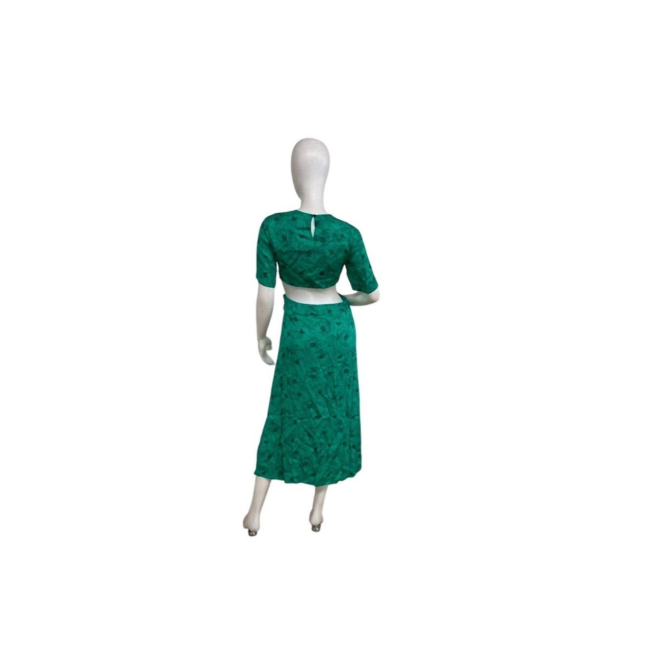 The Kooples The Kooples Green Graphic Poppies Maxi Dress Cut-Out Back Si Size M / US 6-8 / IT 42-44 - 10 Thumbnail