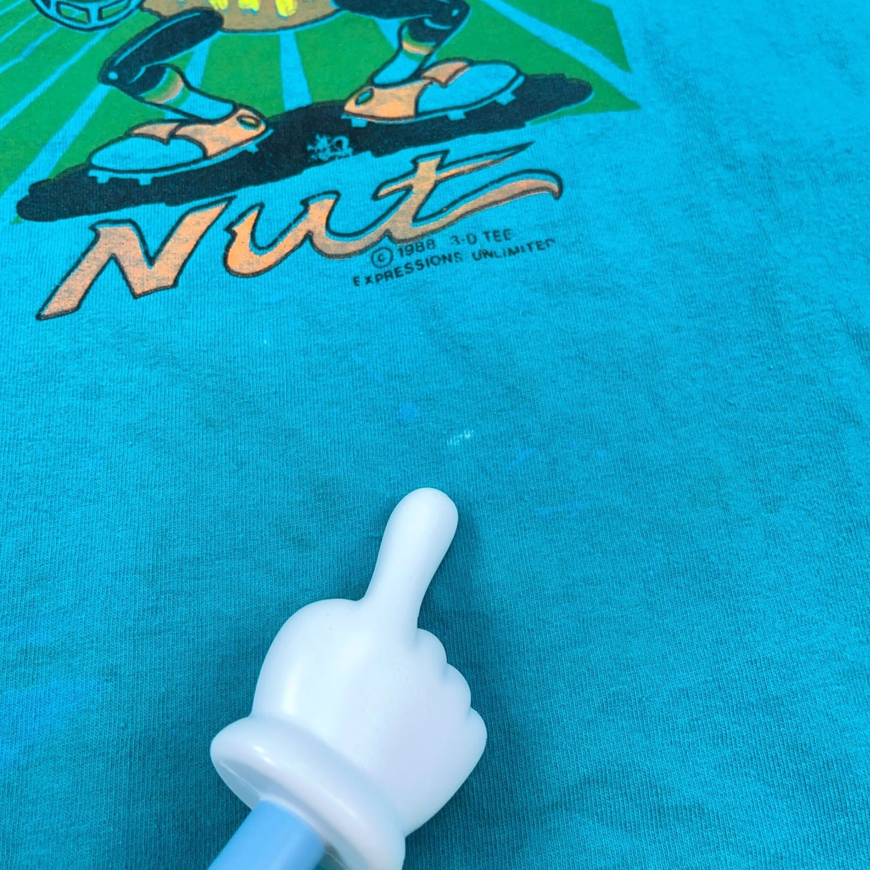 Vintage VINTAGE Miami Nut Shirt Men Large Blue Tee Single Stitch 80s Florida Football Shirt Men Blue 80s Retro Graphic Print Football Size US L / EU 52-54 / 3 - 7 Thumbnail
