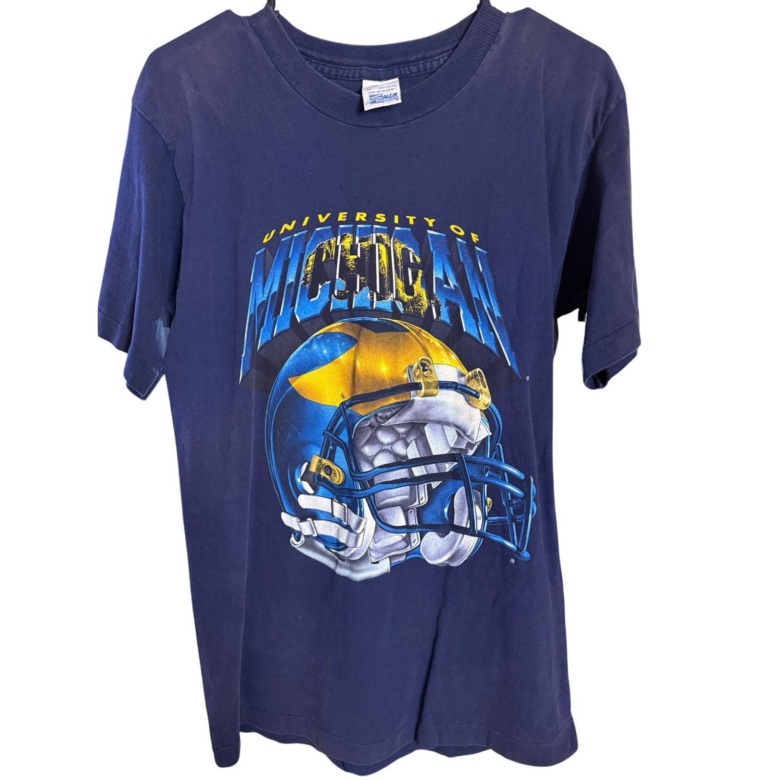 Salem Sportswear Vintage Michigan Helmet Tee Size US M / EU 48-50 / 2 - 1 Thumbnail