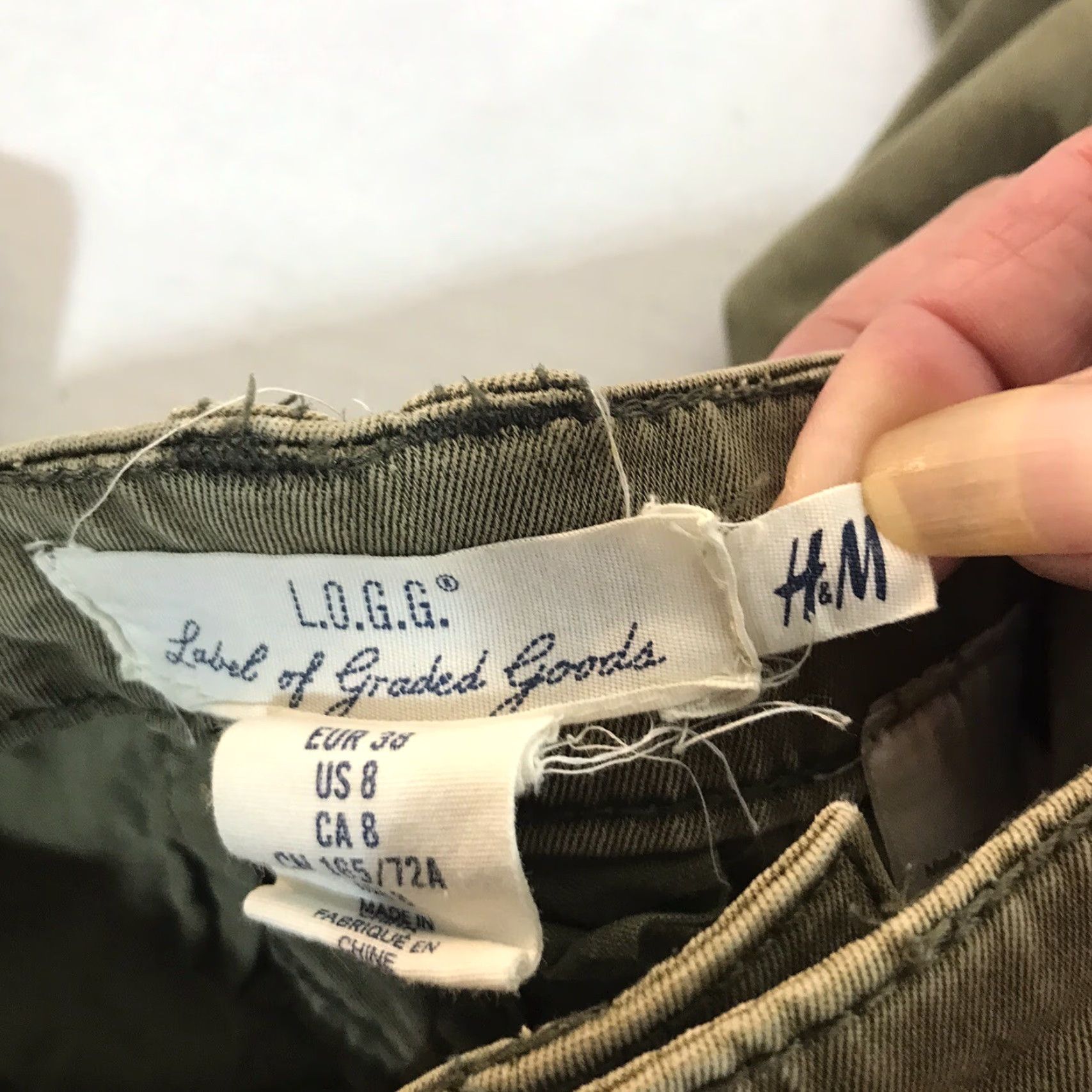 H&M Logg H&M Cargo Leggings Juniors Size 8 Womens Green Zippers Pockets Size 30" / US 8 / IT 44 - 4 Thumbnail