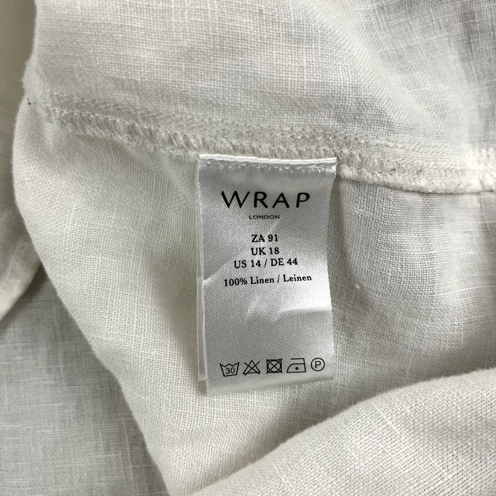 Vintage WRAP London Shirt Womens Size UK 18 US 14 100% Linen Oversized Button Up Blouse Size XL / US 12-14 / IT 48-50 - 3 Thumbnail