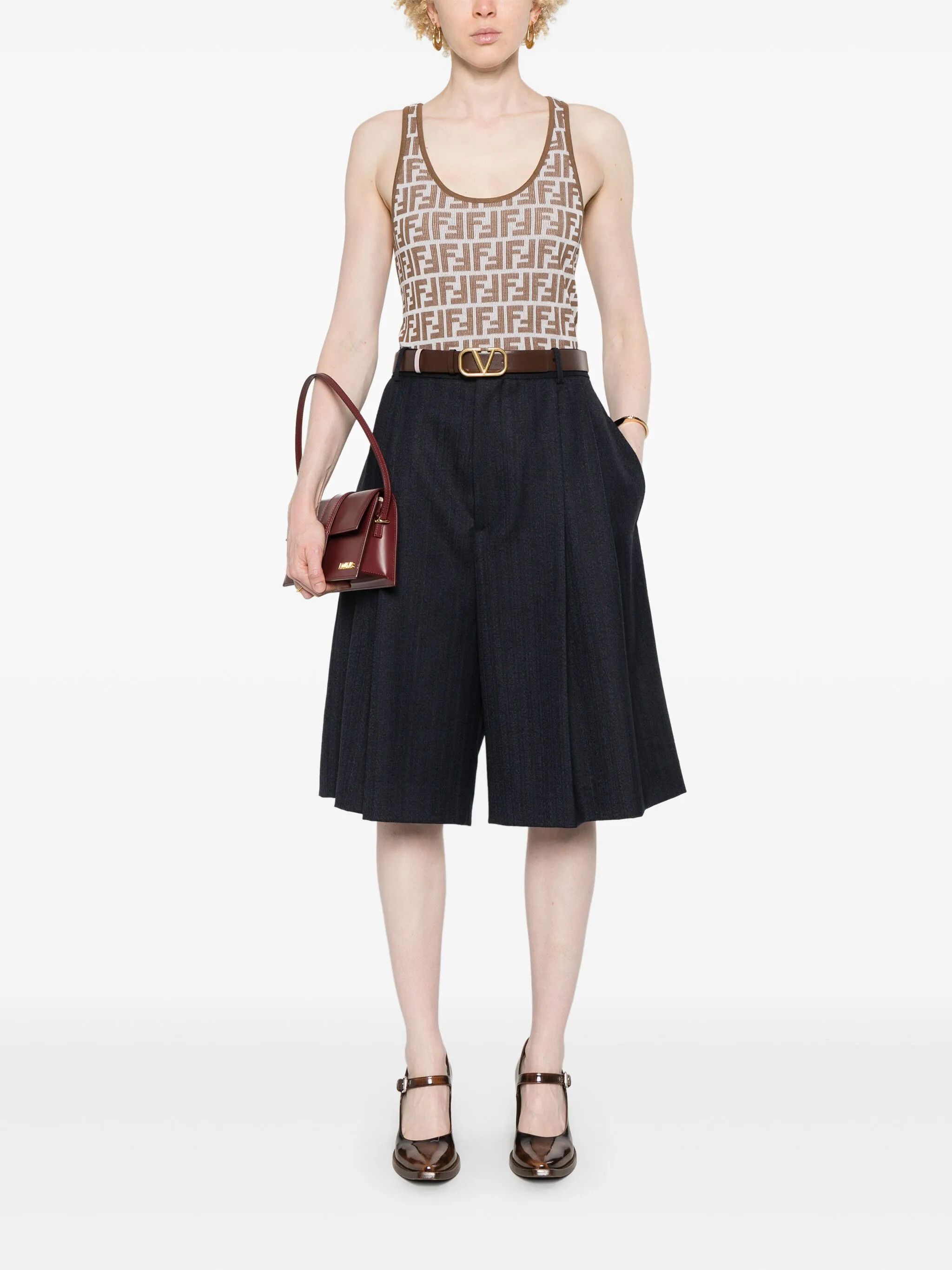 Fendi o1s1wg110425 Top in Brown Size XL / US 12-14 / IT 48-50 - 2 Thumbnail
