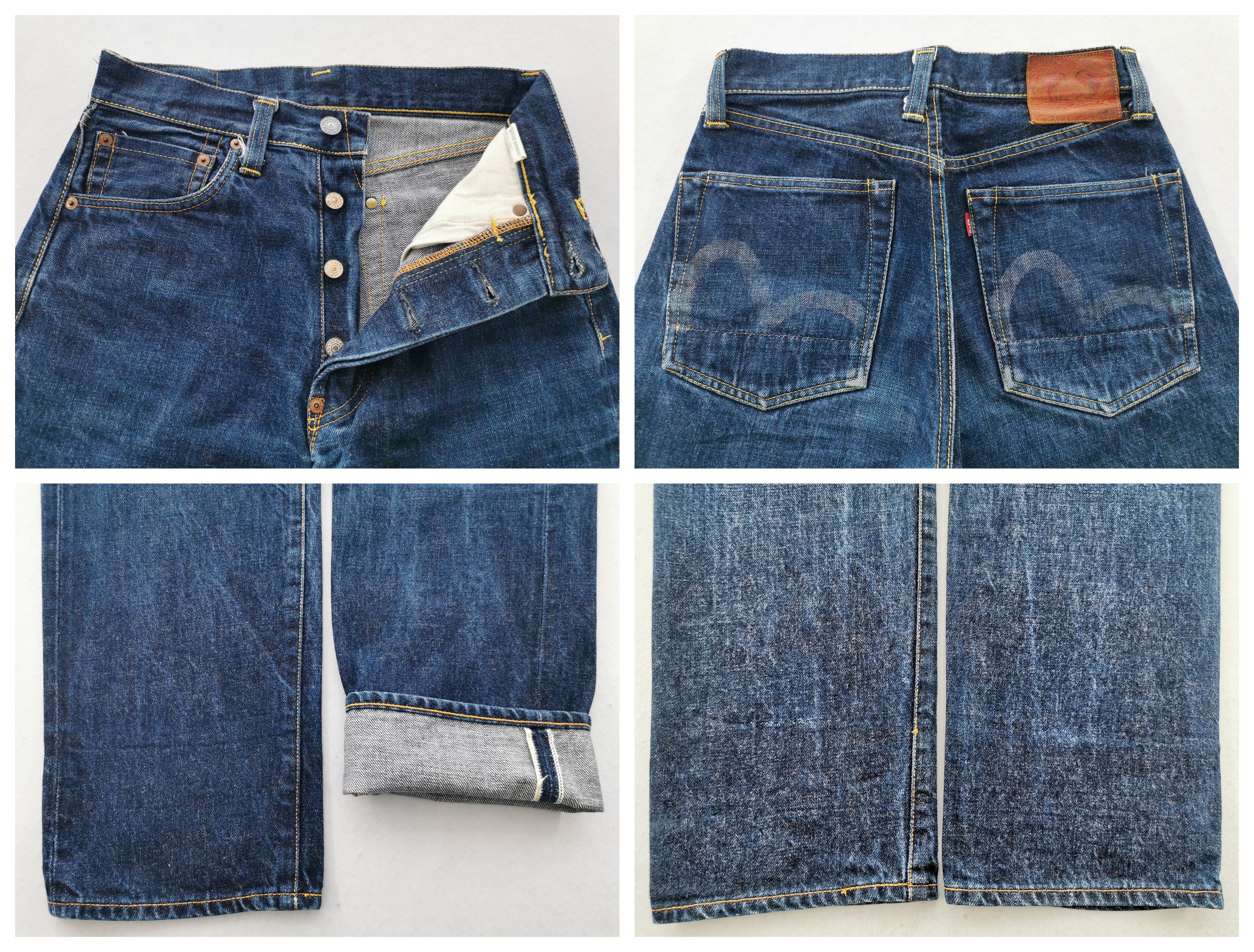 Vintage Vintage 90s Evis Lot 2501 Logo Selvedge Denim Size 28/26x35 Size US 28 / EU 44 - 8 Thumbnail