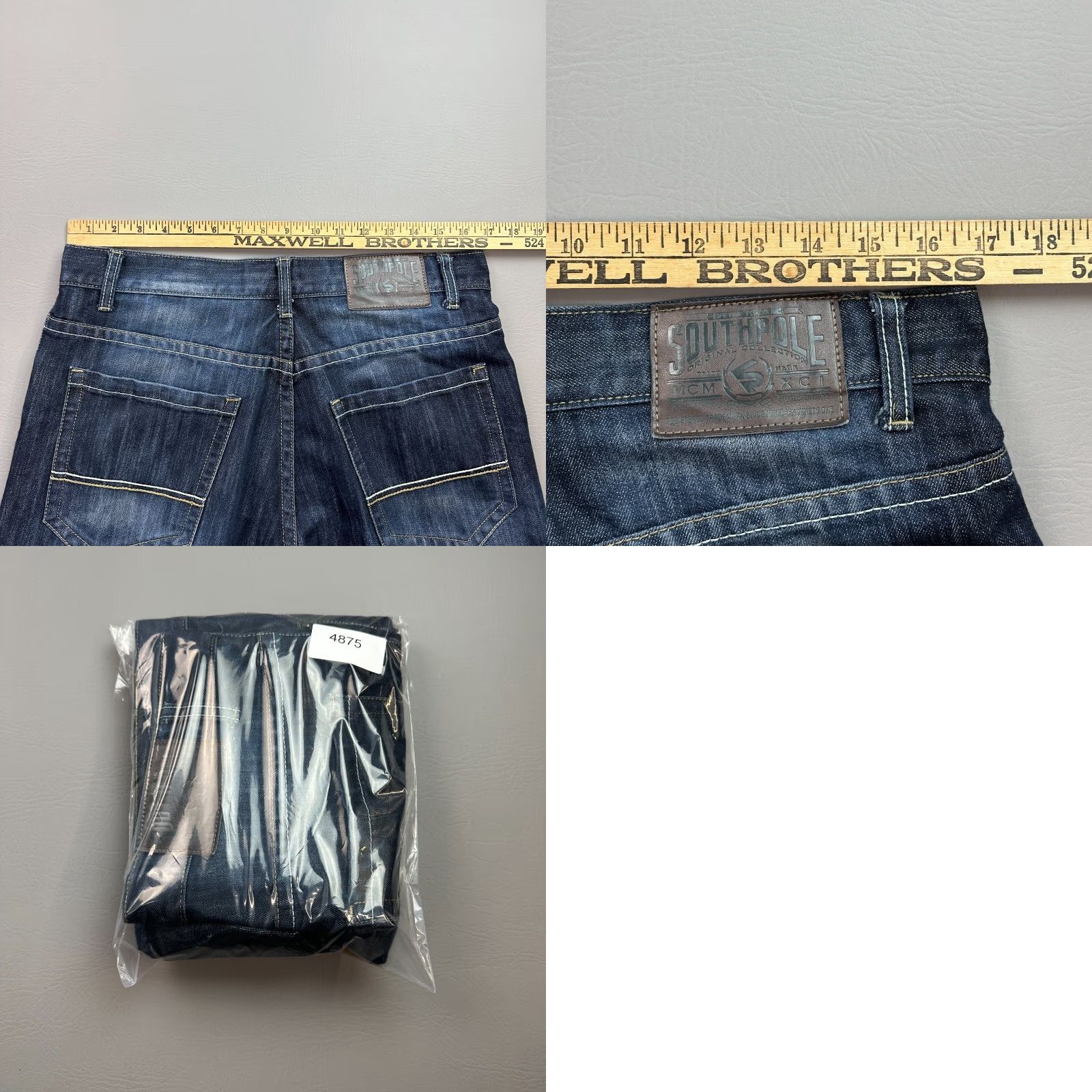 Southpole VINTAGE Southpole Jeans Mens 34x30 Blue Dark Wash Denim Hip Hop Streetwear Y2K 90s Gothic Grunge Logo Pockets Mens Size US 34 / EU 50 - 9 Thumbnail