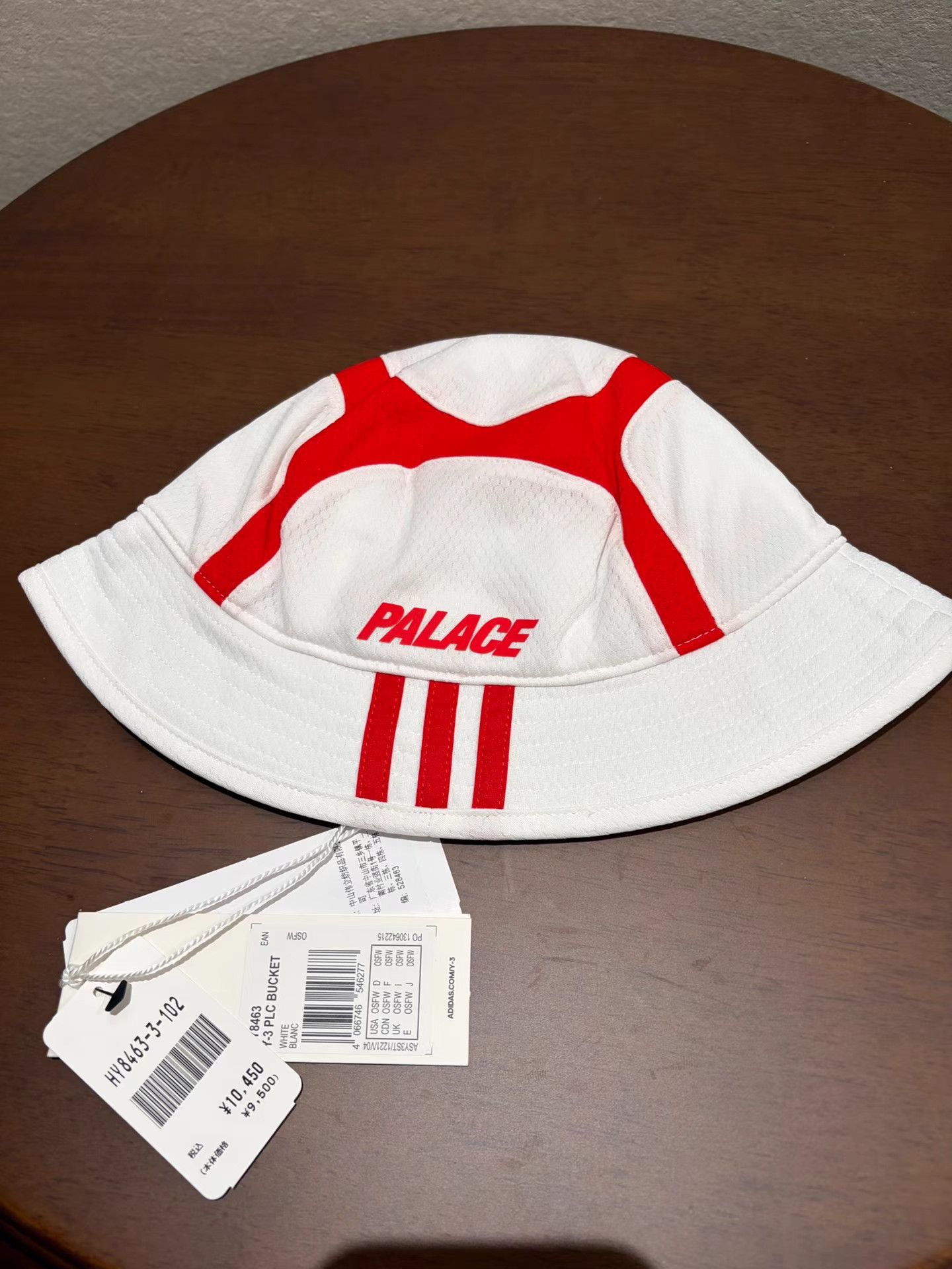 Y-3 Y-3 x PALACE Red & White Bucket Hat K8 Size ONE SIZE - 2 Thumbnail