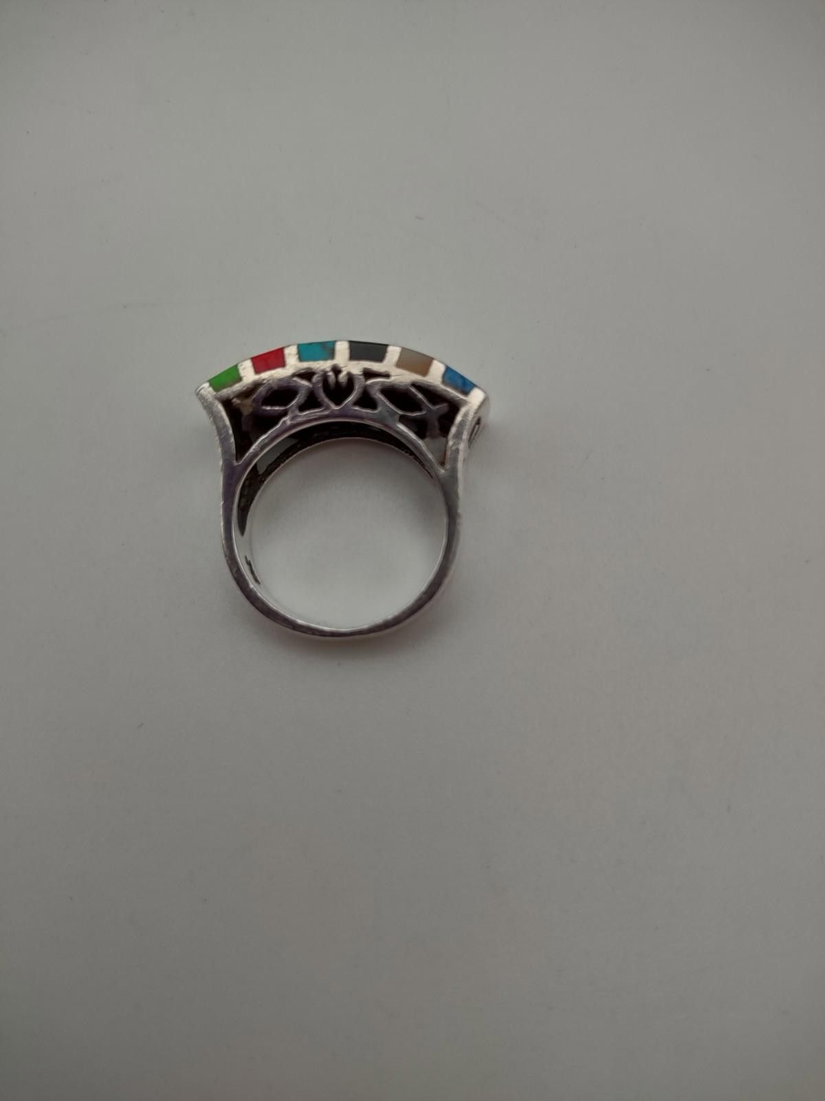 The Unbranded Brand Christian Multi Stone Inlay Sterling Ring Cross Ichthys Sz 7 Size ONE SIZE - 4 Thumbnail