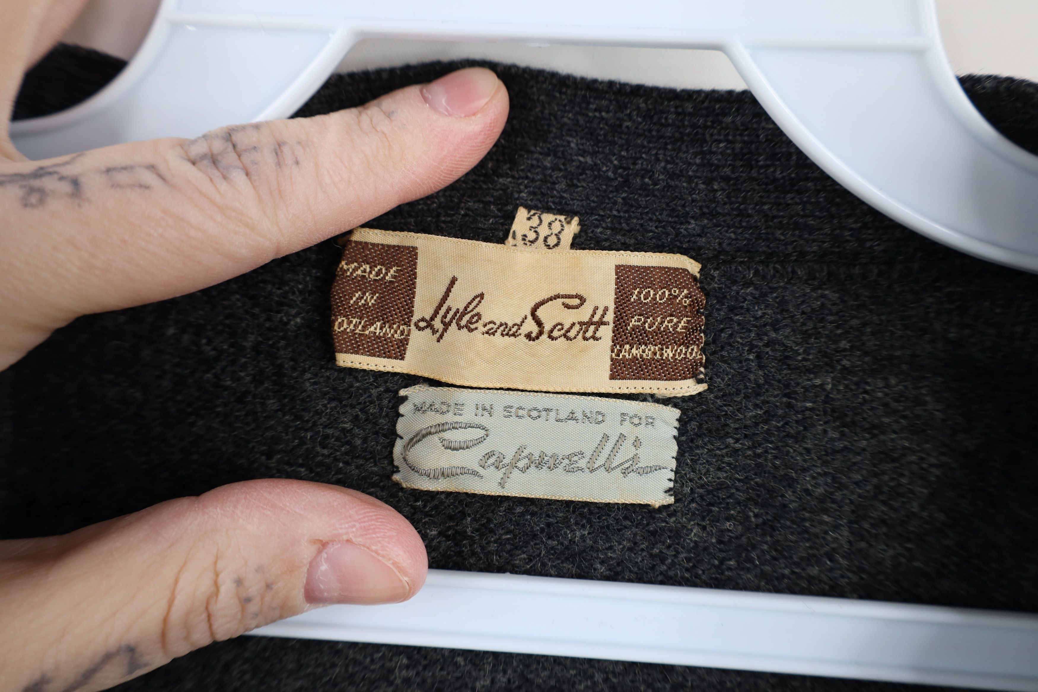 Vintage Vintage 40s 50s Rockabilly Lambswool Cardigan Sweater Gray Size US L / EU 52-54 / 3 - 10 Thumbnail