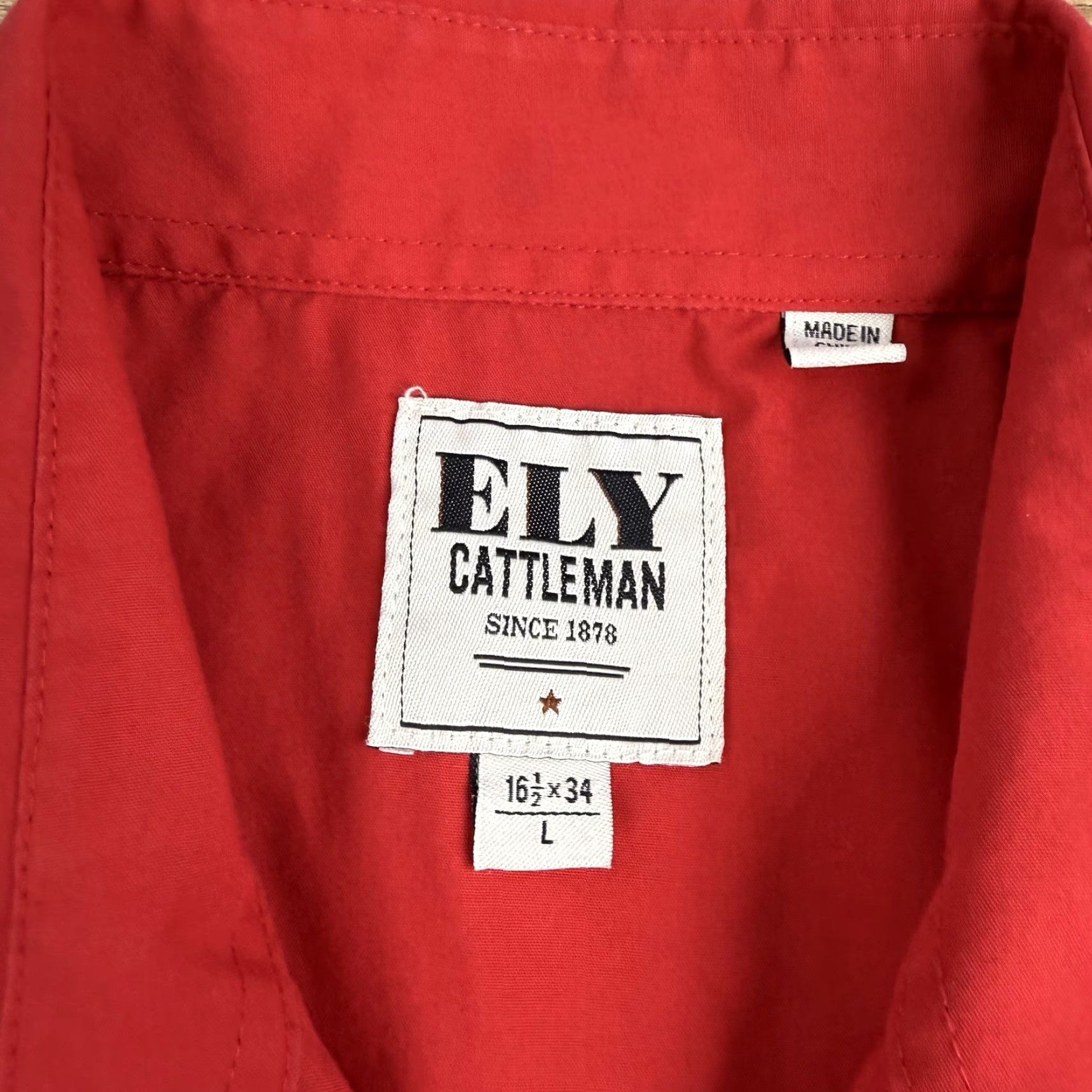 Vintage VINTAGE Ely Cattleman Red Long Sleeve Western Pearl Snap Shirt Mens Large 16 1/2 X 34 Size US L / EU 52-54 / 3 - 2 Thumbnail