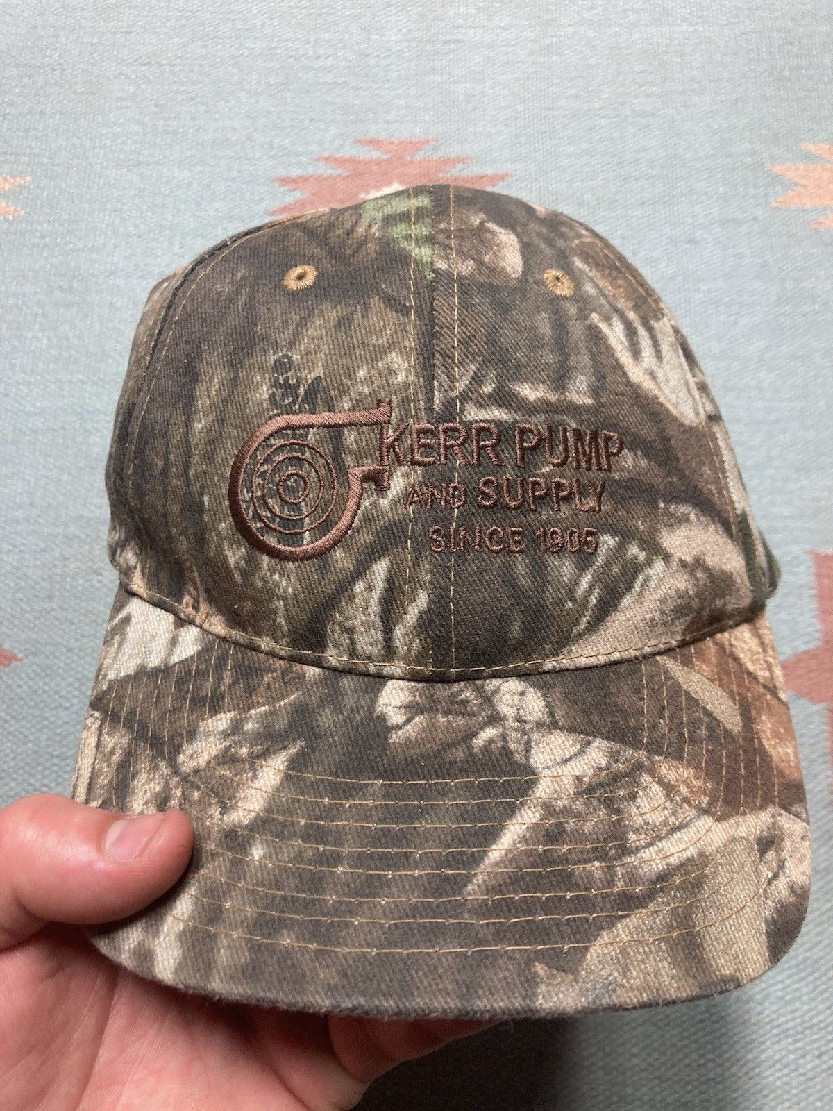 Realtree × Vintage Vtg Strapback hat camo Kerr pump and supply realtree Size ONE SIZE - 3 Thumbnail