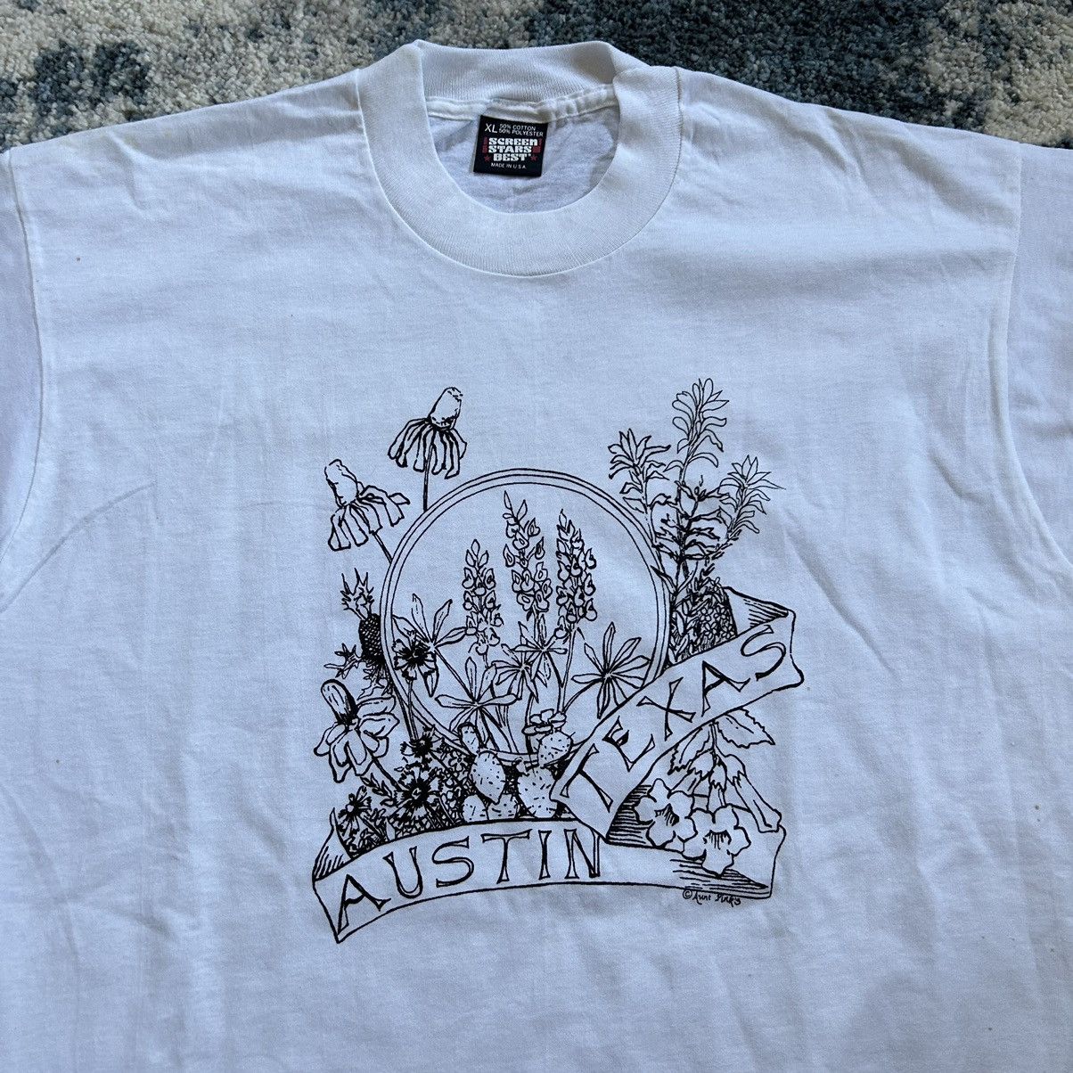 Vintage 90s AUSTiN TEXAS HiGH NECK SiNGLE STiTCH SOUVENiR TEE Size US XL / EU 56 / 4 - 2 Thumbnail