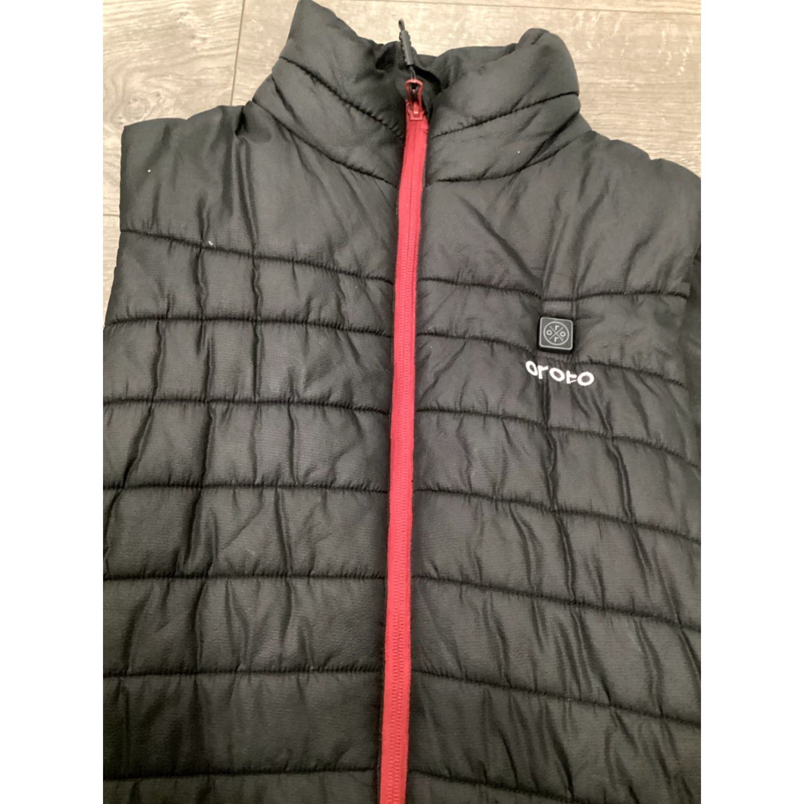 Vintage Ororo Vets Mens XL Black Puffer Quilted Full Zip Heated Vest - Nylon Shell, Polyester Lining, Logo, Windbreaker, Regular Size, No Battery, Stains Size US XL / EU 56 / 4 - 5 Thumbnail