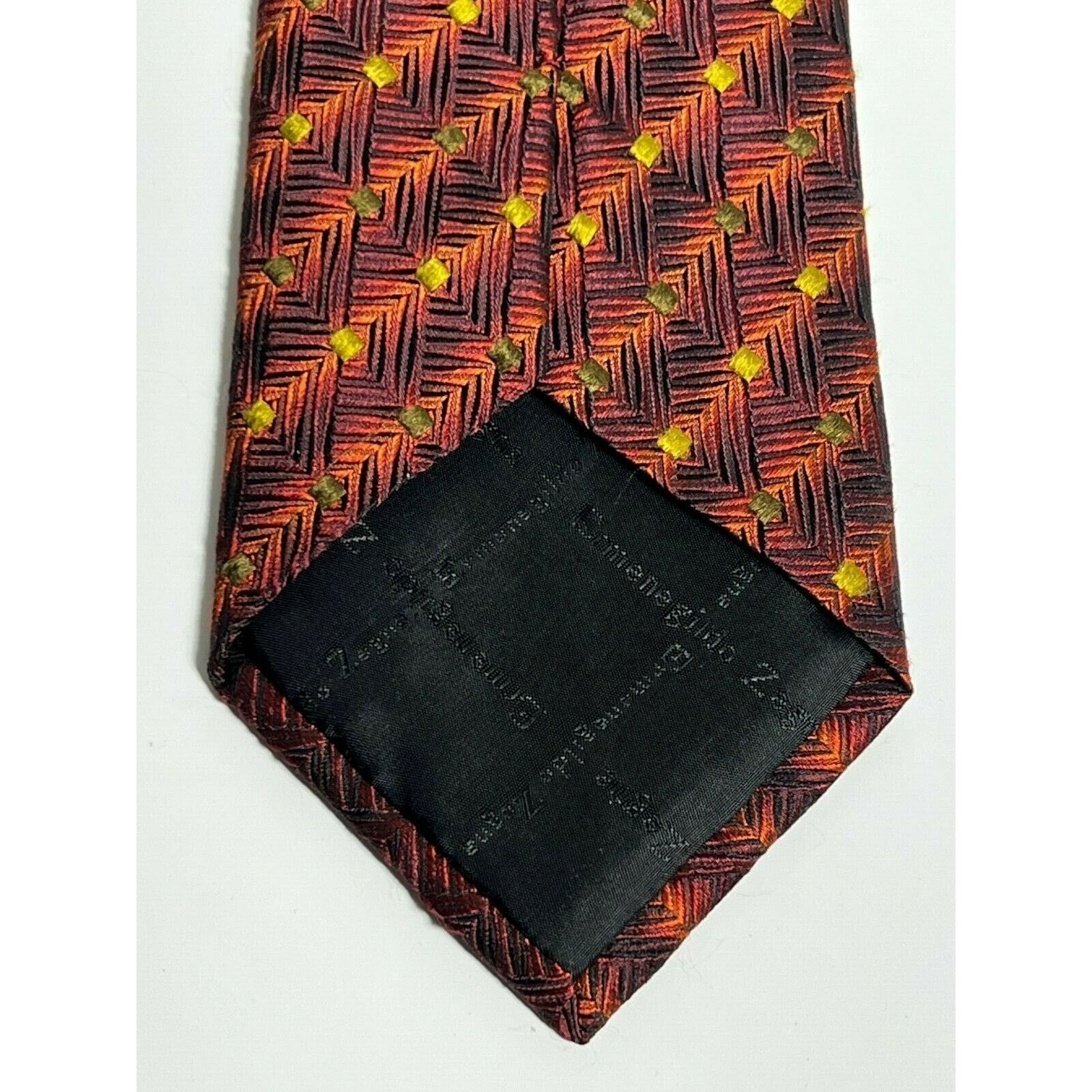 Ermenegildo Zegna Ermenegildo Zegna Italy Made Men's Brown Gold 100% Silk Tie Size ONE SIZE - 7 Thumbnail