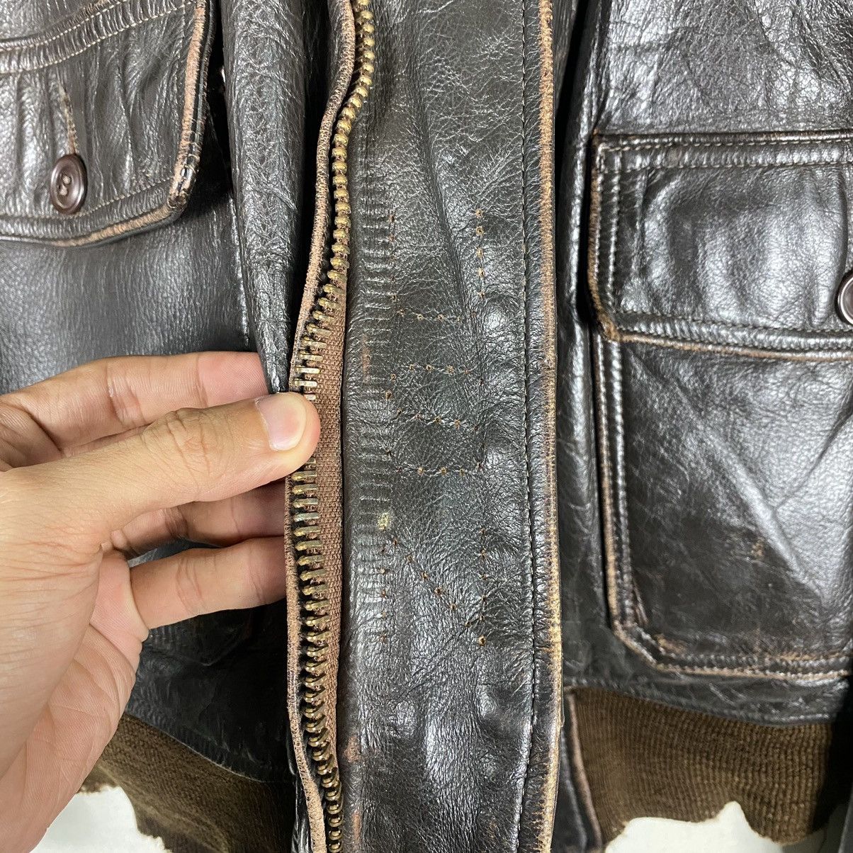 Vintage 💥50s USN G-1 MILITARY COWHIDE LEATHER JACKET Size US M / EU 48-50 / 2 - 9 Thumbnail