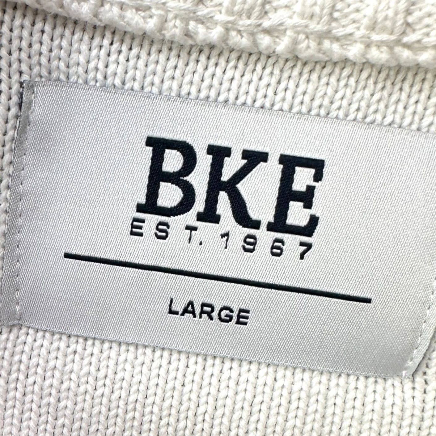 BKE BKE Mens Large Sweater White Textured Knit Button Neck Pullover Long Sleeve Casual Fall Winter EUC Size US L / EU 52-54 / 3 - 4 Thumbnail