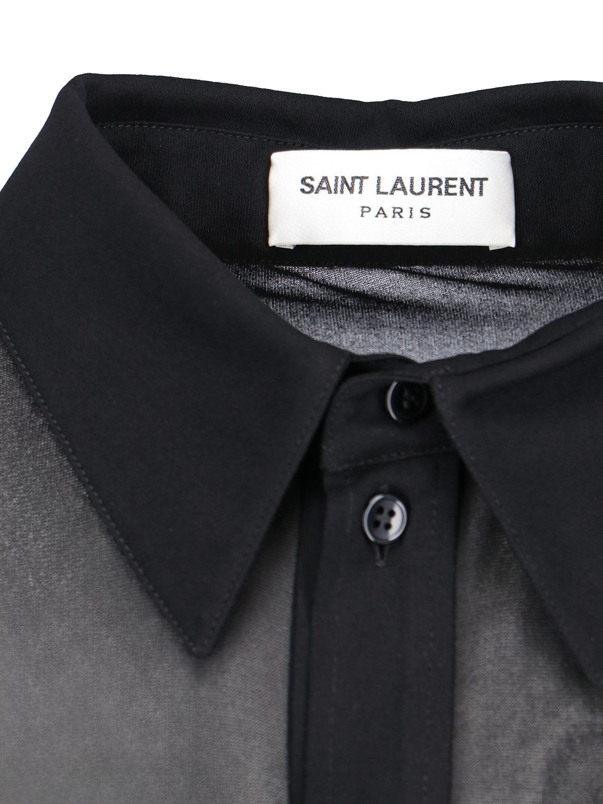 Saint Laurent Paris o1b1hav110525 Chemise Jersey Viscose Crepe Polo Shirt Noir Size XS / US 0-2 / IT 36-38 - 3 Thumbnail