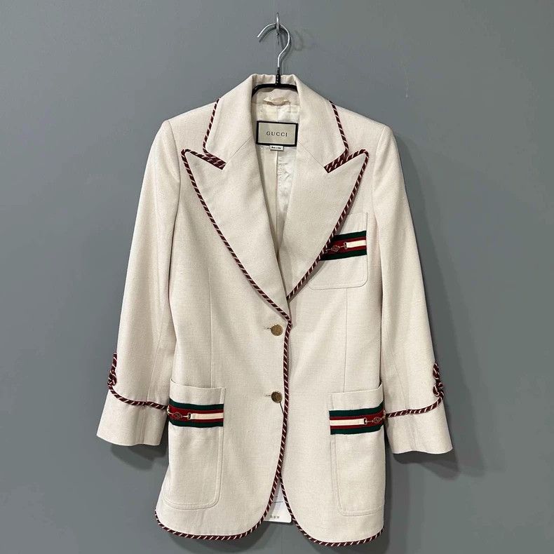 Gucci Gucci Horse buckle striped wrap-edged jacket 2506-Nextarrow Size XS / US 0-2 / IT 36-38 - 1 Thumbnail