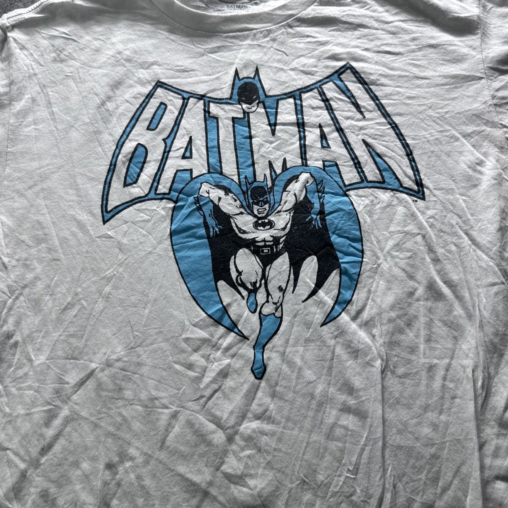 Logo 7 Batman Shirt Mens Large White DC Comics Superhero Graphic Logo Tee Tagless"} Size US L / EU 52-54 / 3 - 2 Thumbnail