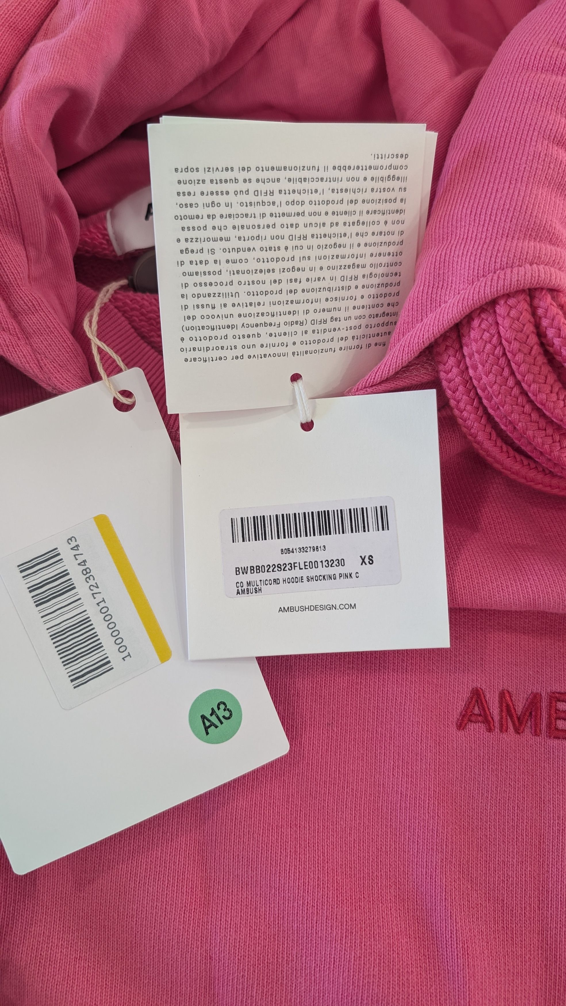 Ambush Design AMBUSH Multi-Cord Hoodie Hot Pink Size XS Size US XS / EU 42 / 0 - 9 Thumbnail