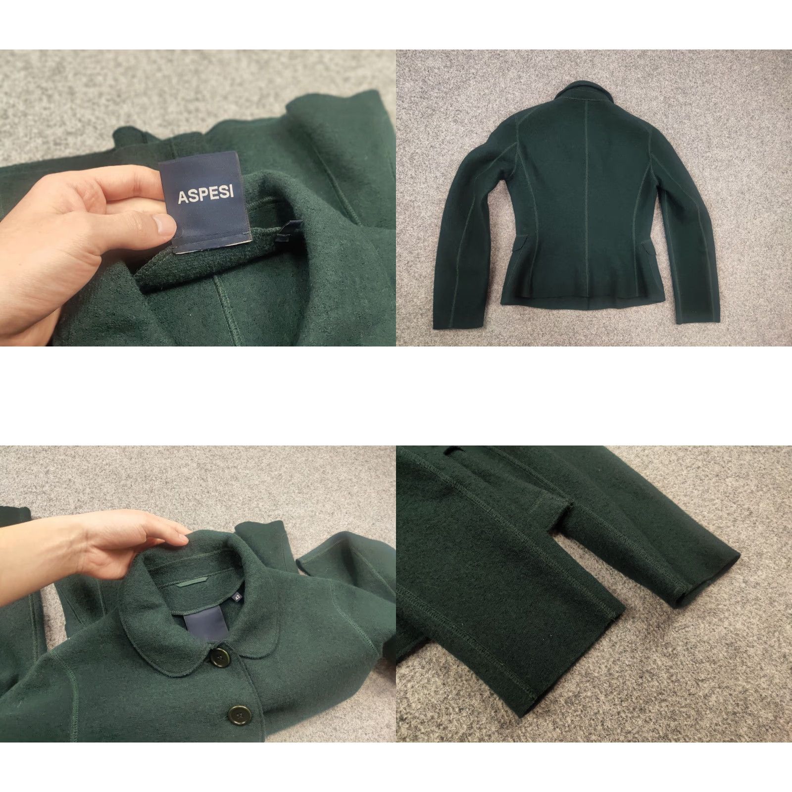 Aspesi A Alberto Aspesi Design green wool button-up Pocket Blazer Womens Jacket Size M / US 6-8 / IT 42-44 - 8 Thumbnail
