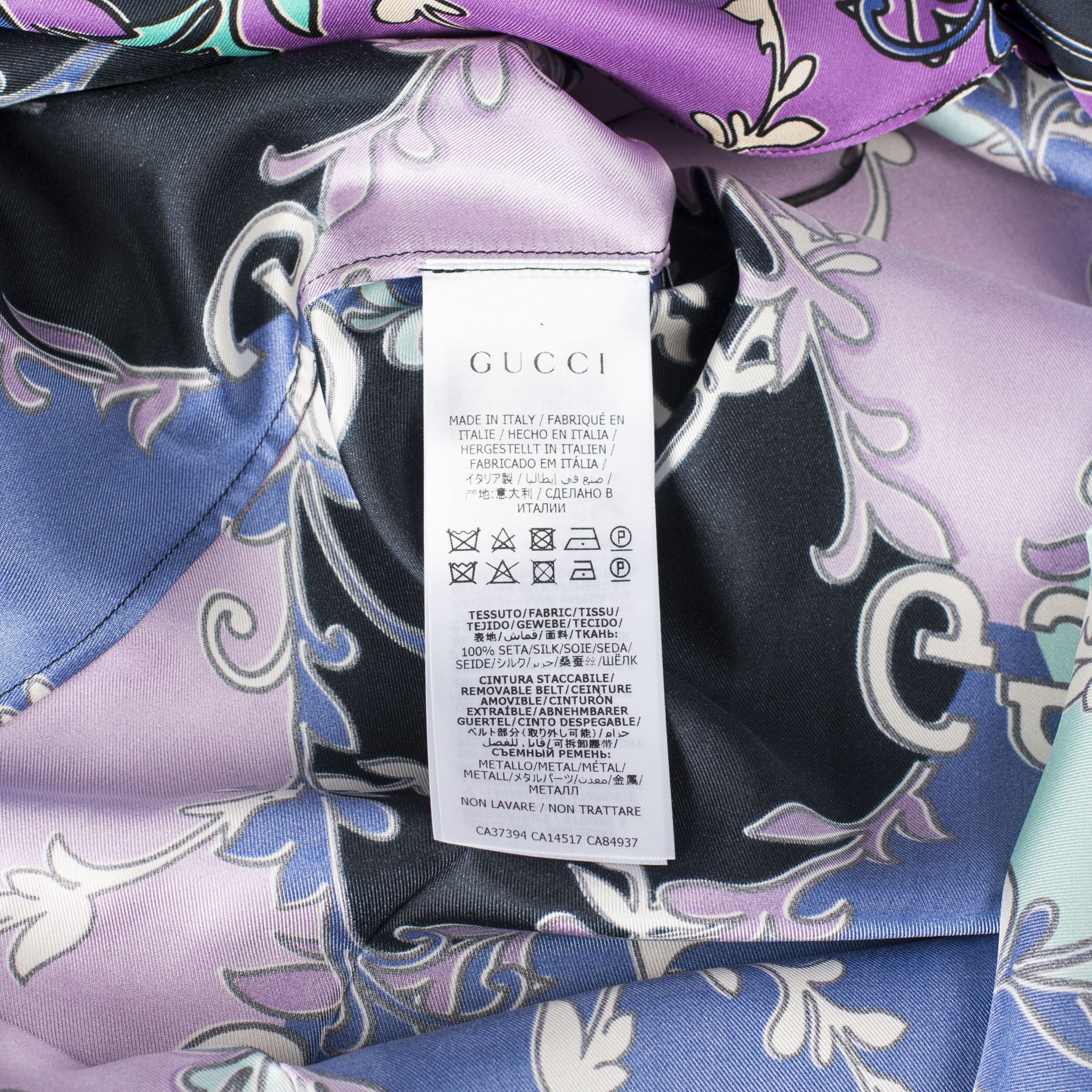 Gucci Silk GG Rhombus Ramage Shirt Dress With Chain Belt Size M / US 6-8 / IT 42-44 - 13 Thumbnail