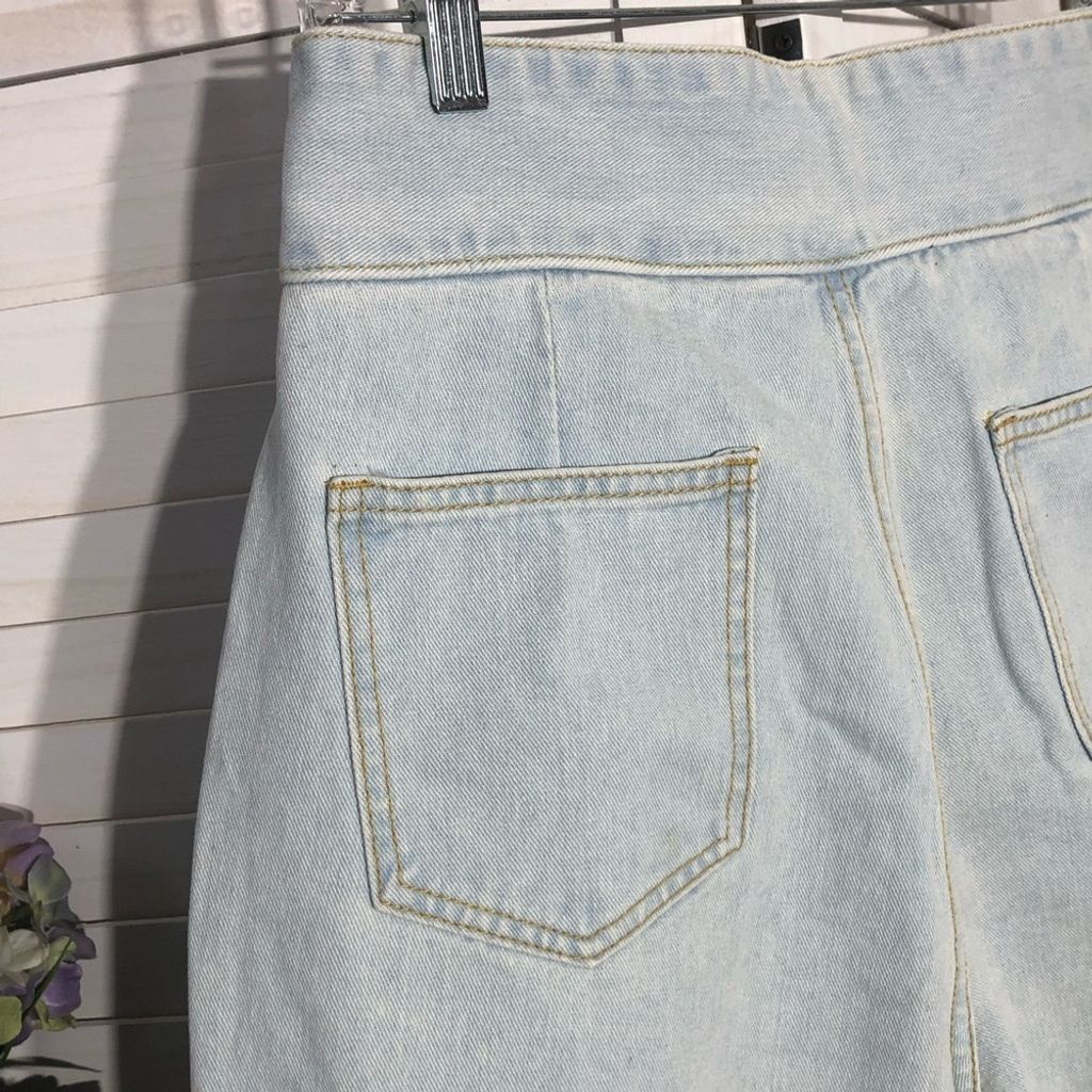 Vintage Vtge Y2K 90s retro high rise wide legs light blue jeans sz M Size 30" / US 8 / IT 44 - 9 Thumbnail