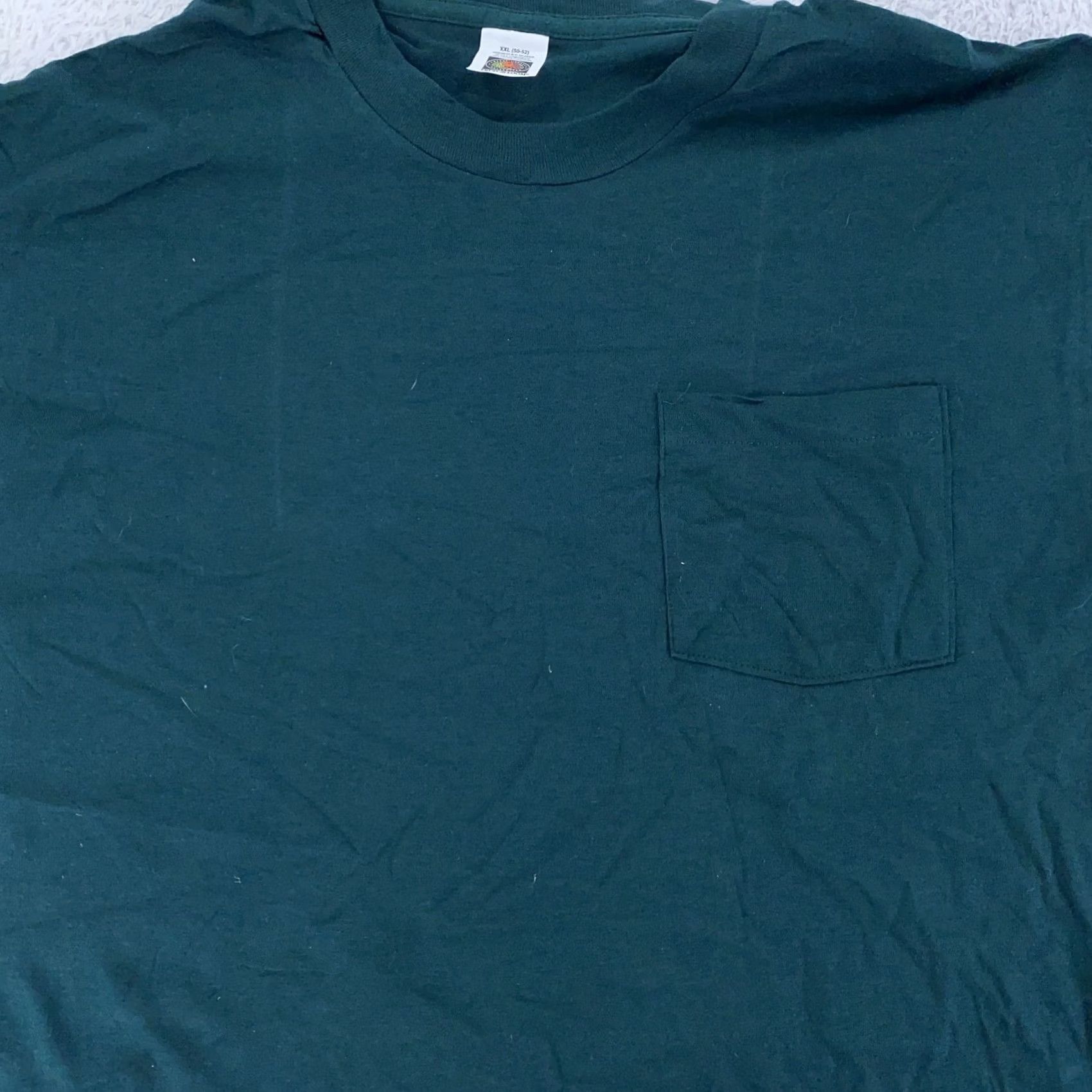Fruit Of The Loom VINTAGE Fruit of the Loom Blank Pocket Tee Shirt Mens XL Green Size US XL / EU 56 / 4 - 2 Thumbnail