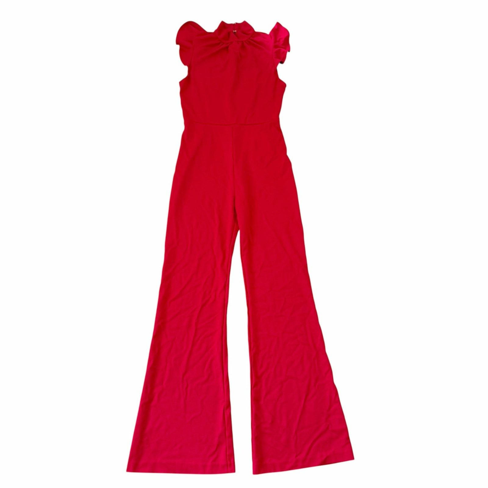 Amanda Uprichard Amanda Uprichard Red Davina Flare Jumpsuit Sz L Size 34" / US 12 / IT 48 - 1 Thumbnail