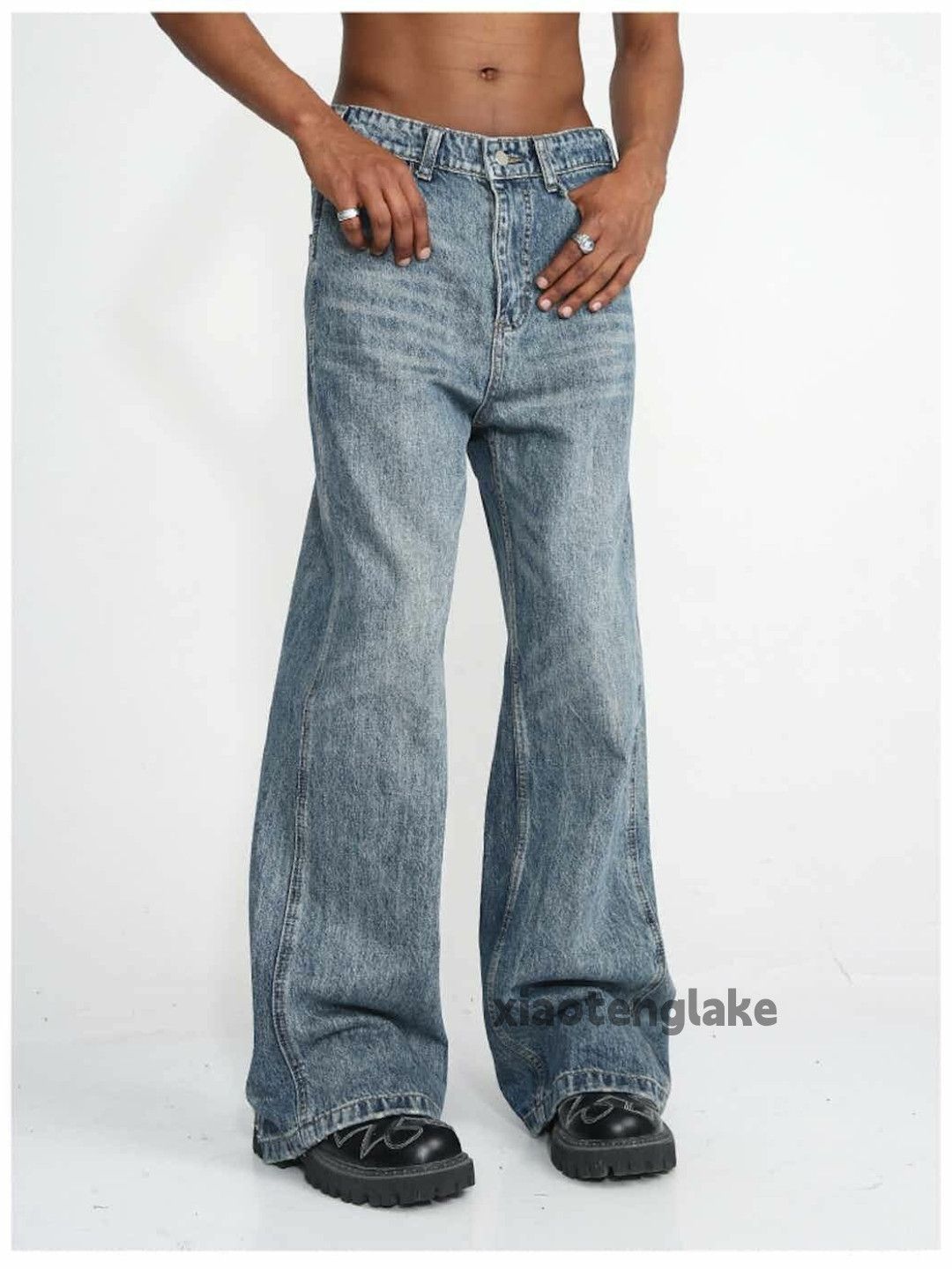 Jean × Vintage washed faded y2k skate hiphop damaged jeans Size US 30 / EU 46 - 1 Thumbnail