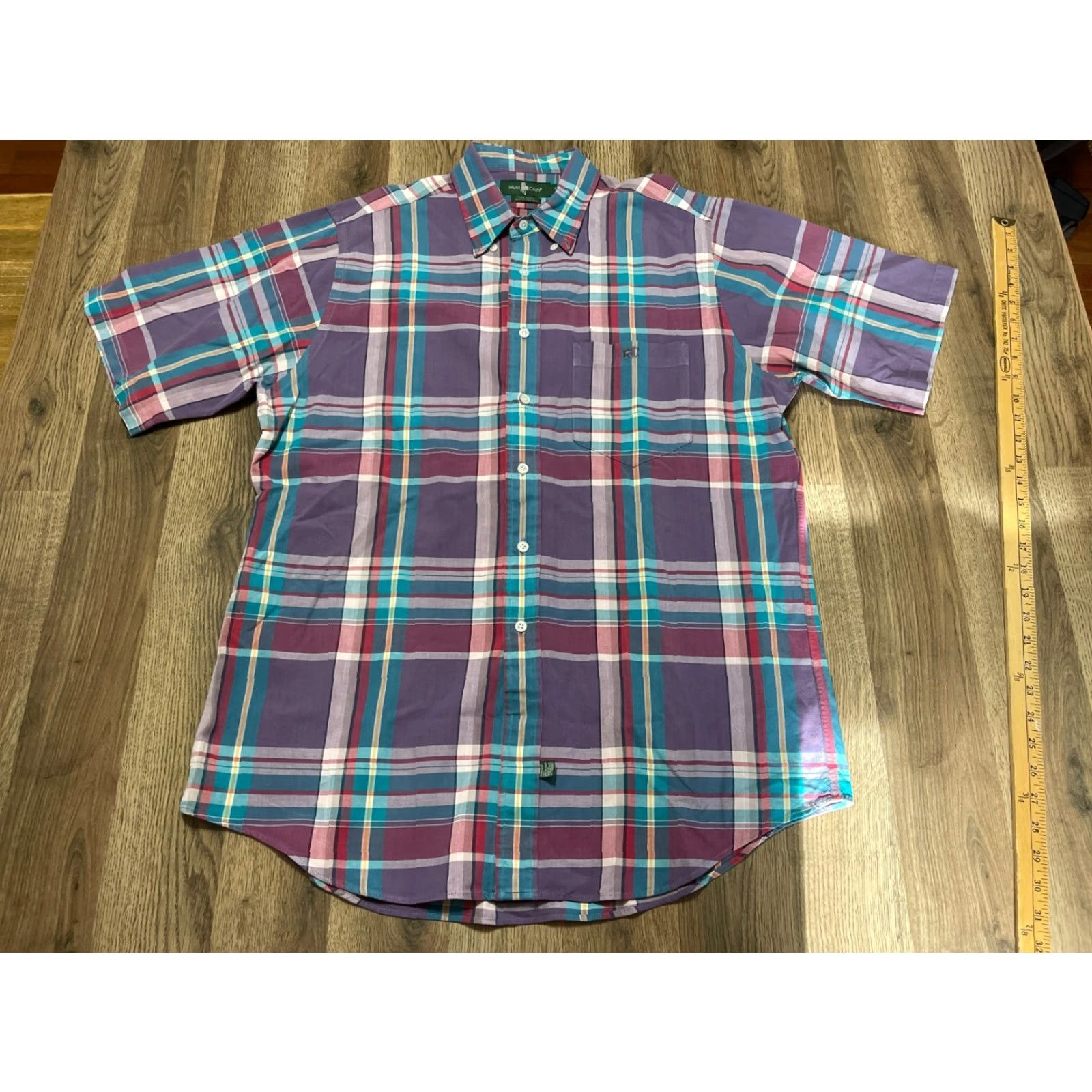 Vintage Hunt Club Shirt Men L Tall Blue Purple Red Plaid Button Up Casual Vintage No N/A Size US L / EU 52-54 / 3 - 2 Thumbnail