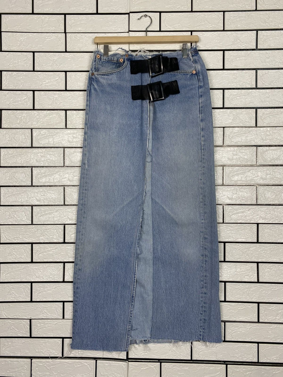 Needles 🔥DISTRESSED DESIGN DENIM LONG SKIRT REBUILD BY NEEDLES Size 28" / US 6 / IT 42 - 13 Thumbnail