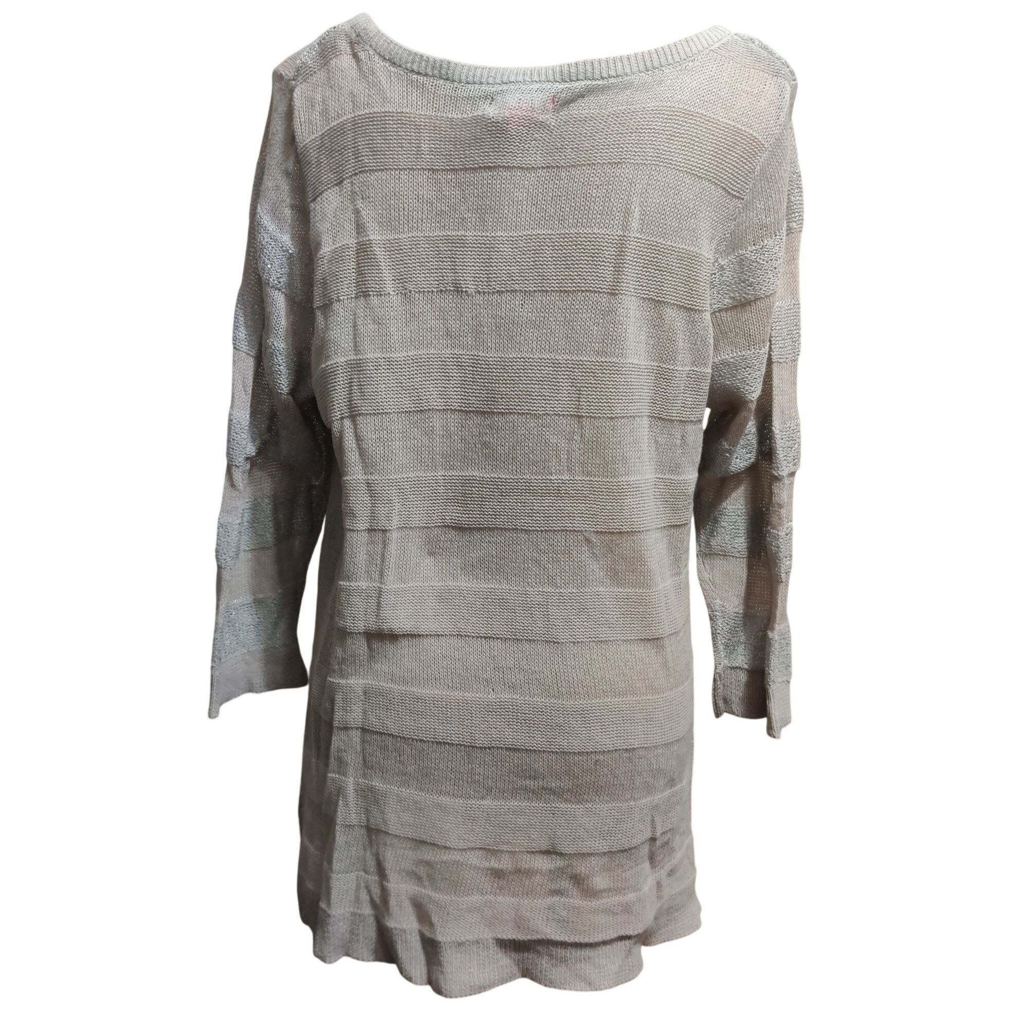 Other Elle Striped Sequin Sweater Lightweight Open Knit Sparkle Pu Size XL / US 12-14 / IT 48-50 - 2 Thumbnail