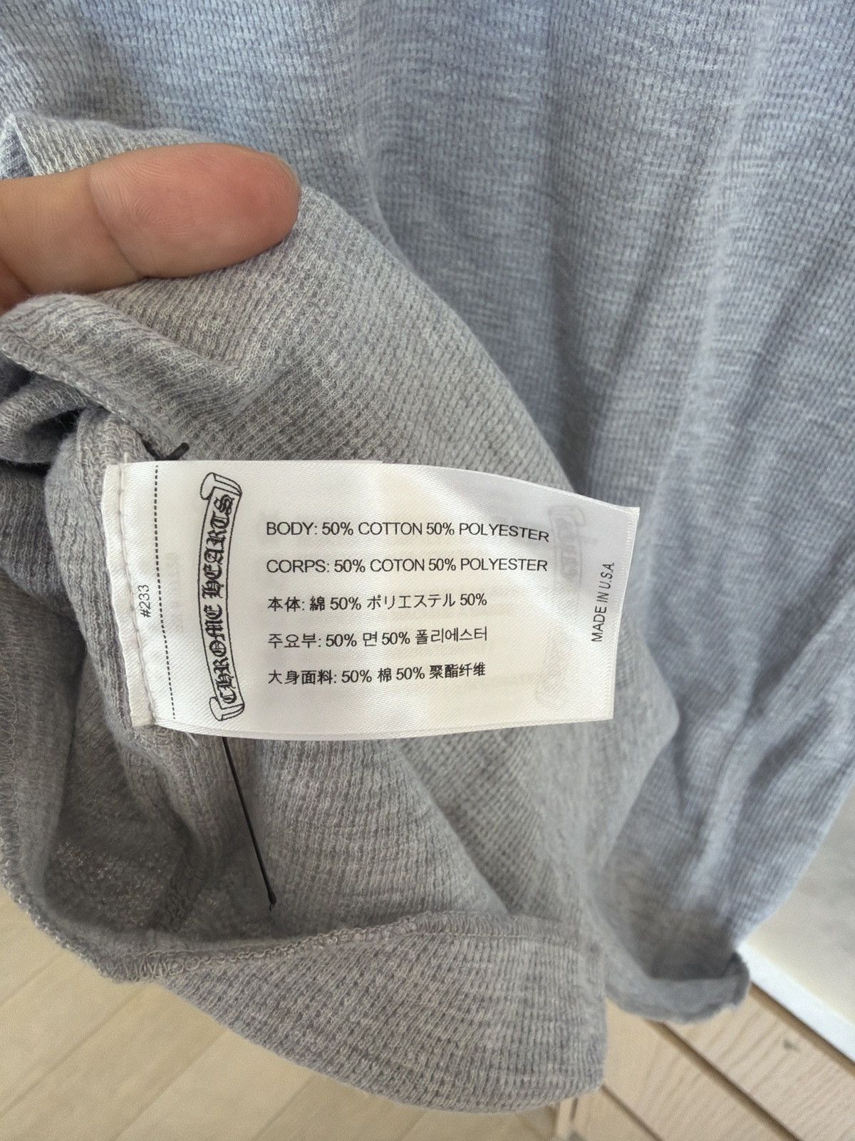 Chrome Hearts Chrome Hearts Grey Thermal Long Sleeve Size US XL / EU 56 / 4 - 7 Thumbnail