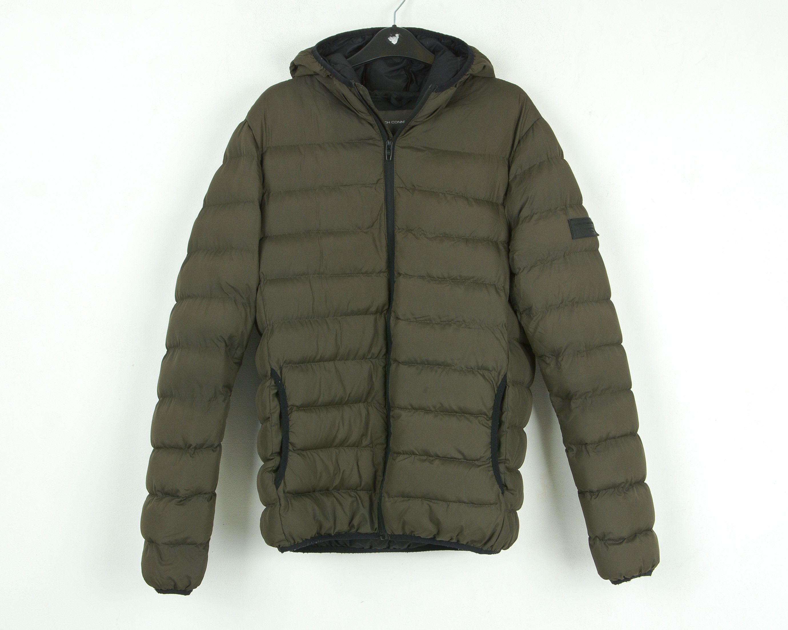 French Connection Puffer Padded Jacket Coat M Full Zip Parka Khaki Green Top Size US M / EU 48-50 / 2 - 1 Thumbnail