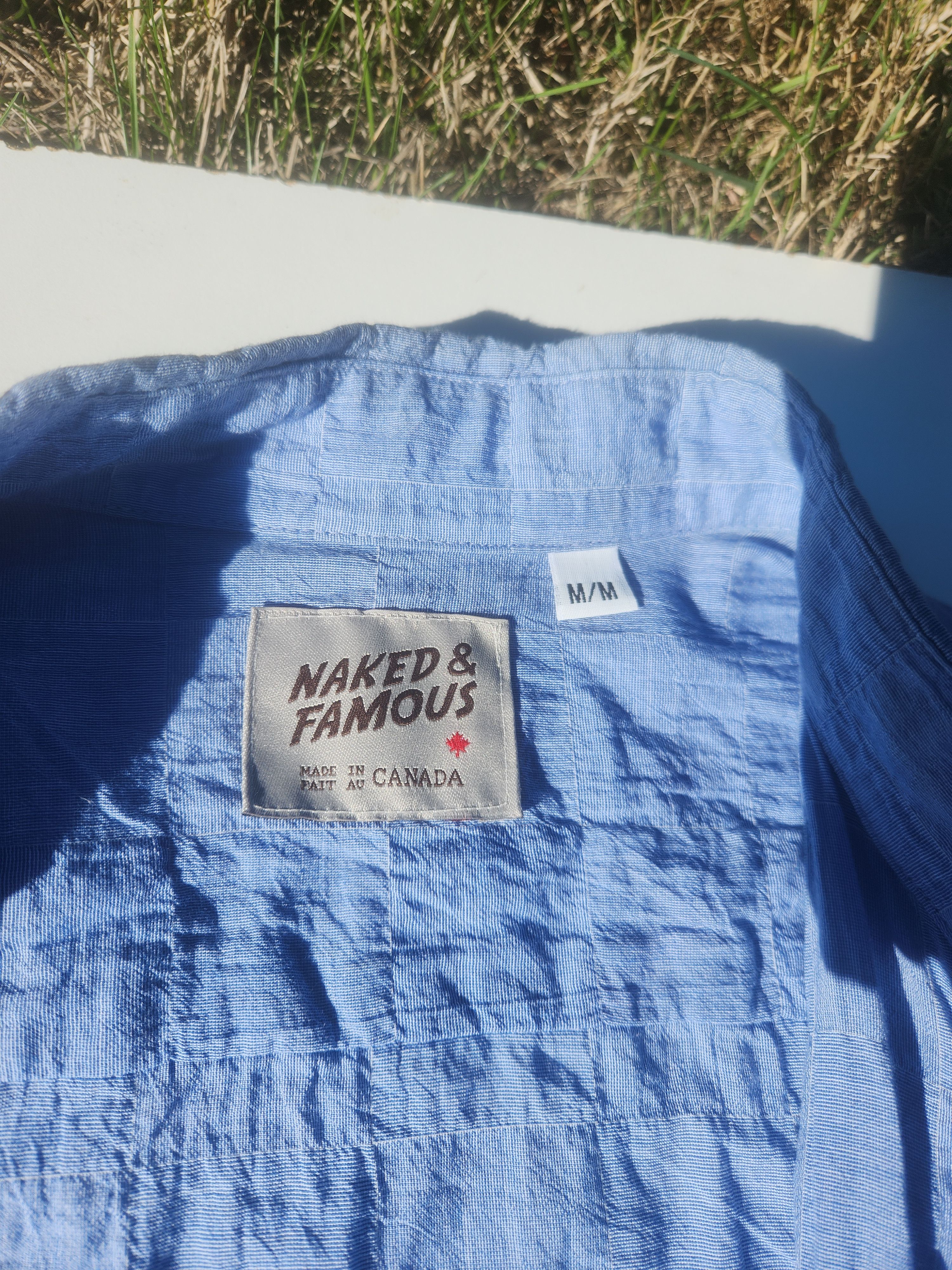 Naked & Famous Windowpane Lightweight Regular Shirt Blue Size US M / EU 48-50 / 2 - 2 Thumbnail