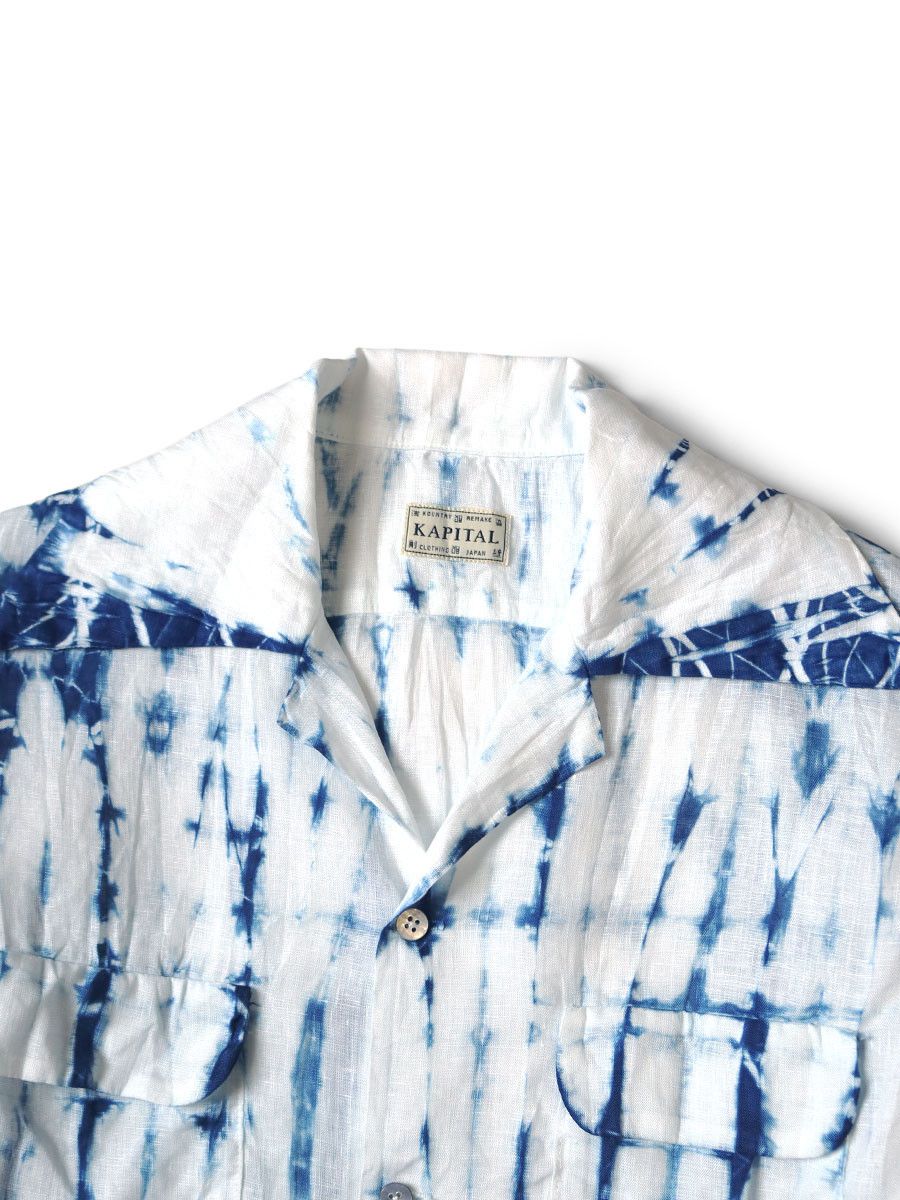 Kapital kapital French Linen Tokushima Dan Shibori Dyed Shirt Size US L / EU 52-54 / 3 - 4 Thumbnail