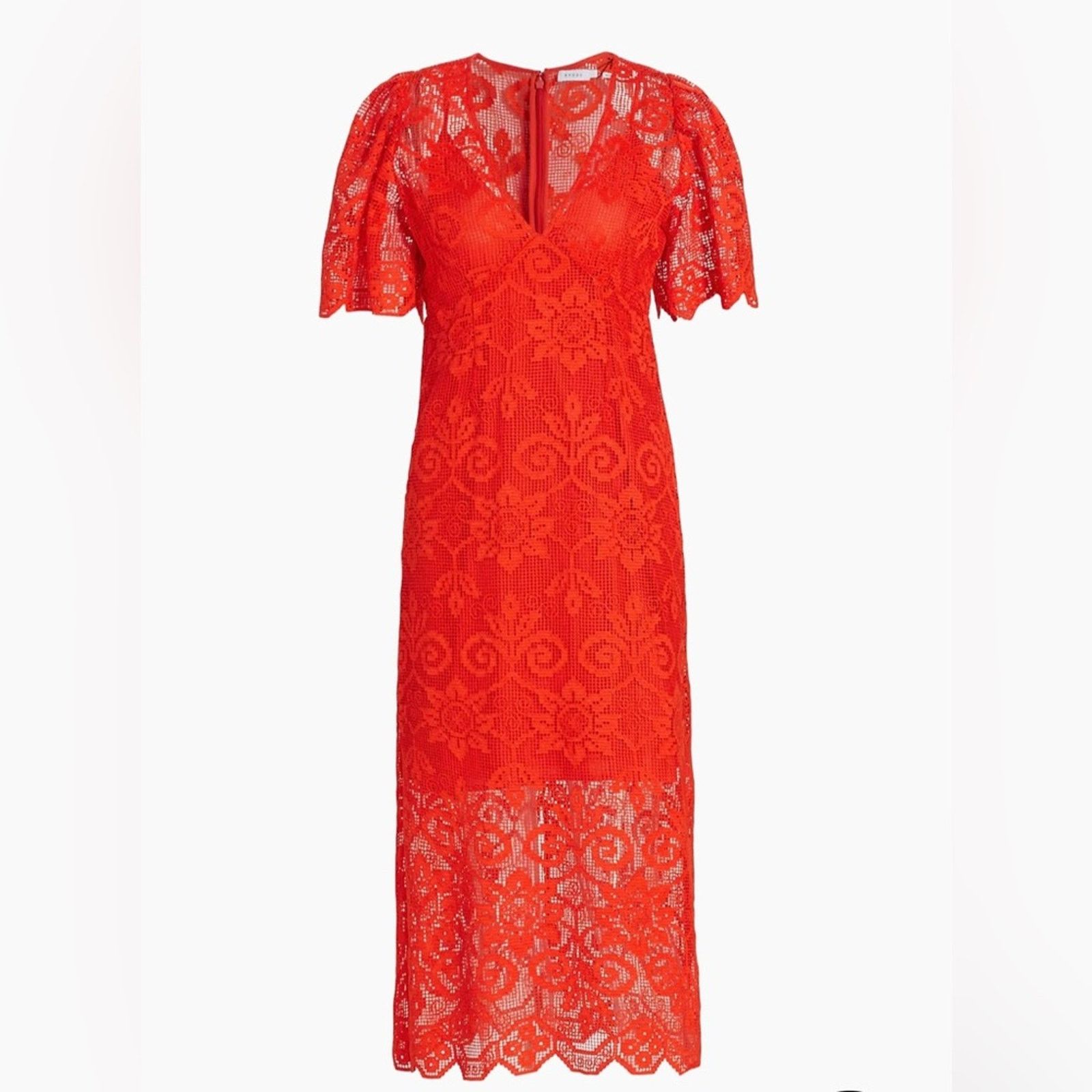 NWT Rhode Eda Red Lace Dress size 8