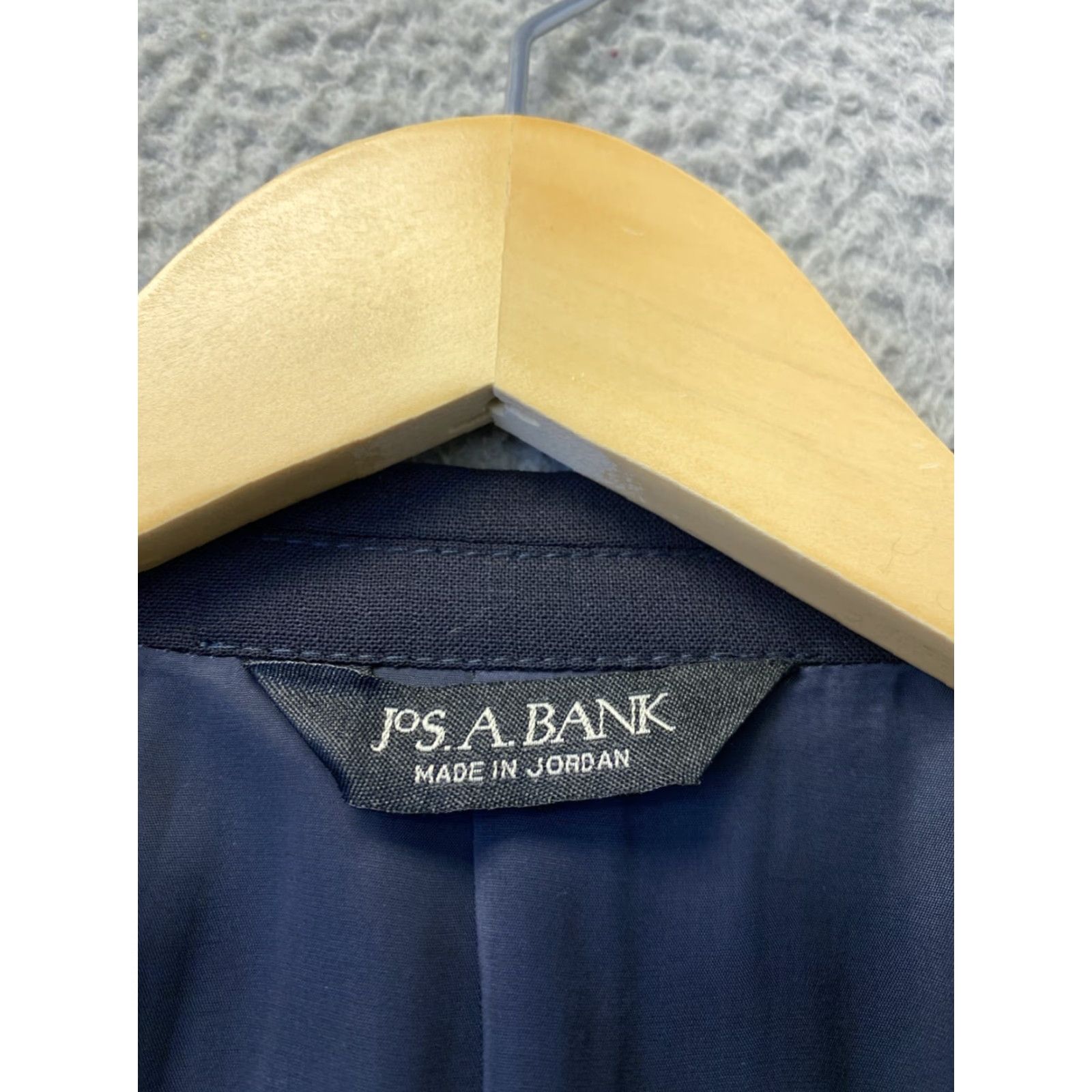 Jos. A. Bank VINTAGE Jos. A. Bank Blazer 42L Navy Blue Notch Lapel Sport Coat Mens Size 42R - 4 Thumbnail